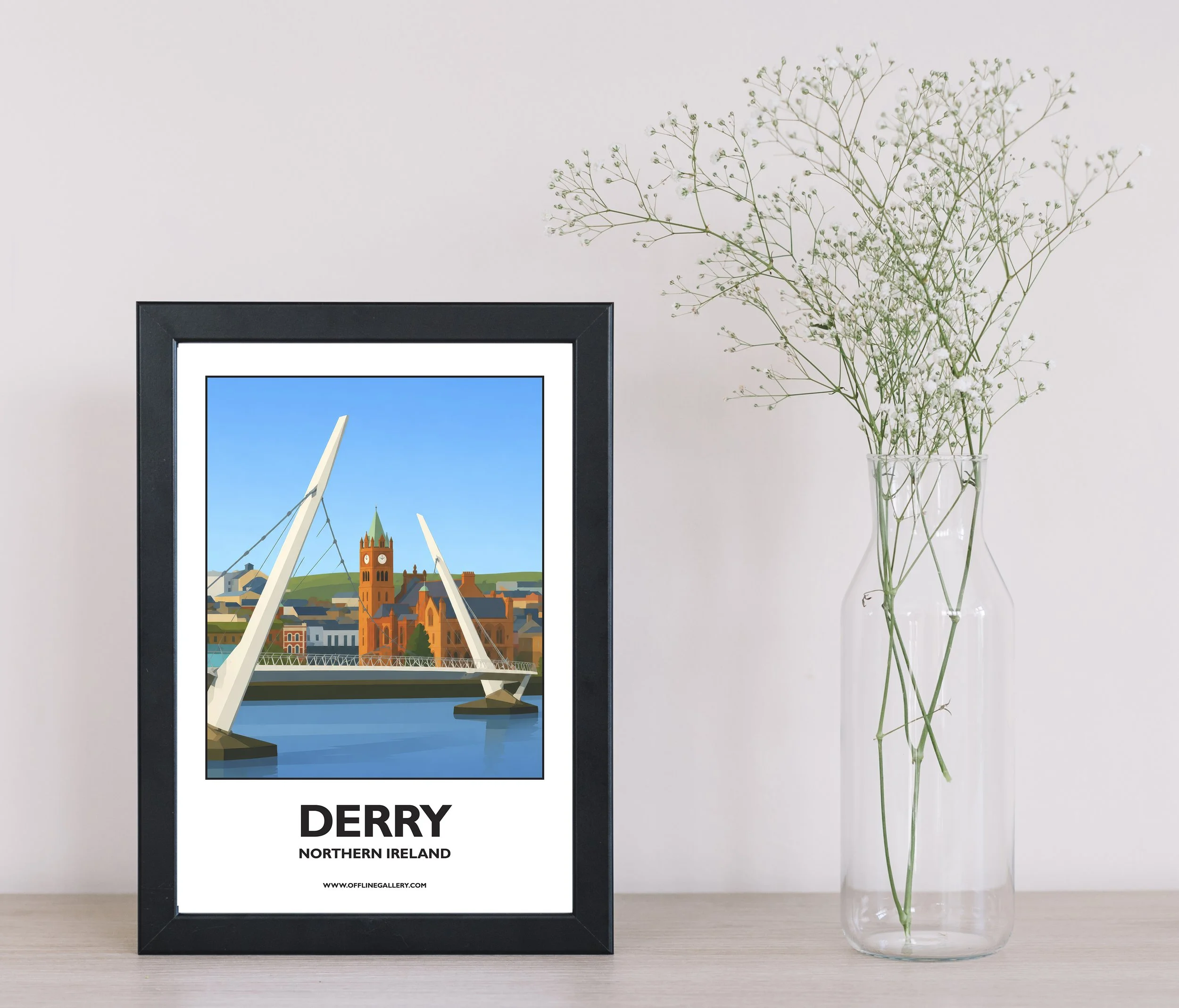 A4.1 - Stunning poster of historic Derry for sale, perfect for art lovers and collectors. Ideal for home or office, this artwork brings a touch of Northern Ireland's natural beauty to any setting.