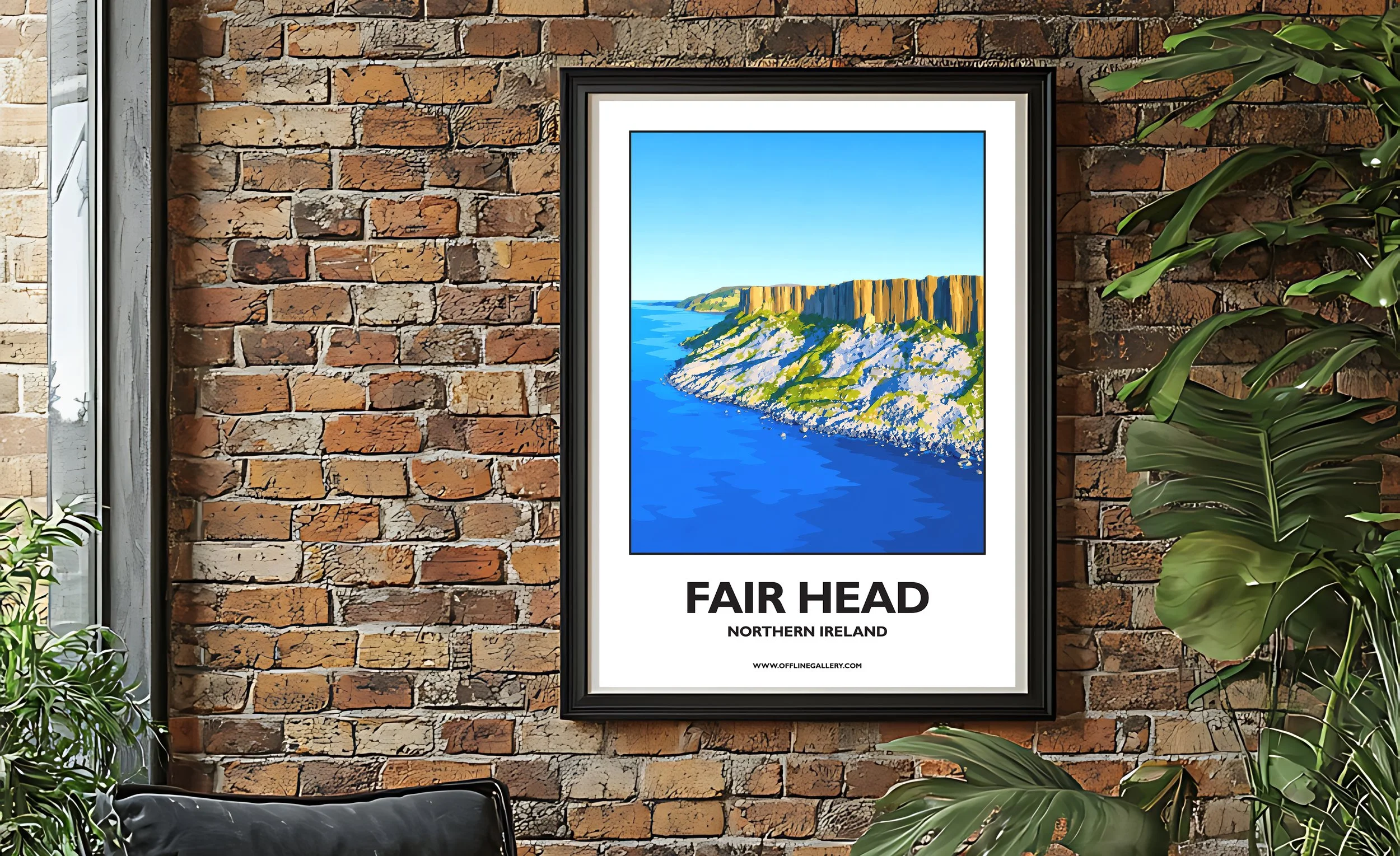 A2.2 - Stunning poster of Fair Head for sale, perfect for art lovers and collectors. Ideal for home or office, this artwork brings a touch of Northern Ireland's natural beauty to any setting.