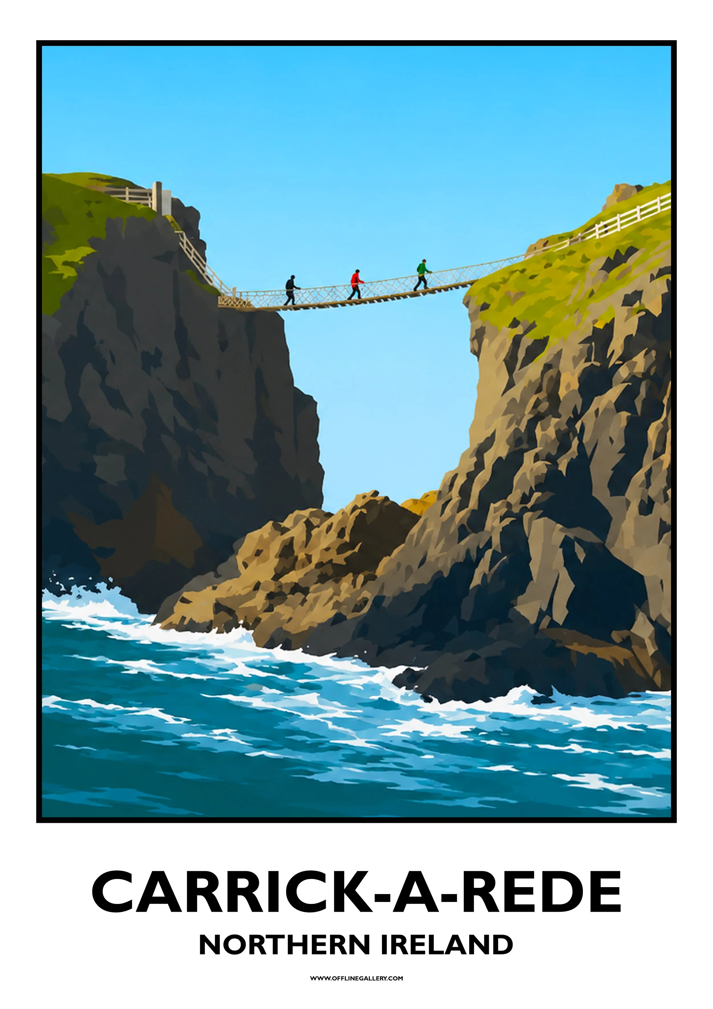  Carrick-a-Rede - 1 - Offline Travel Poster  Prints from: £15.00 