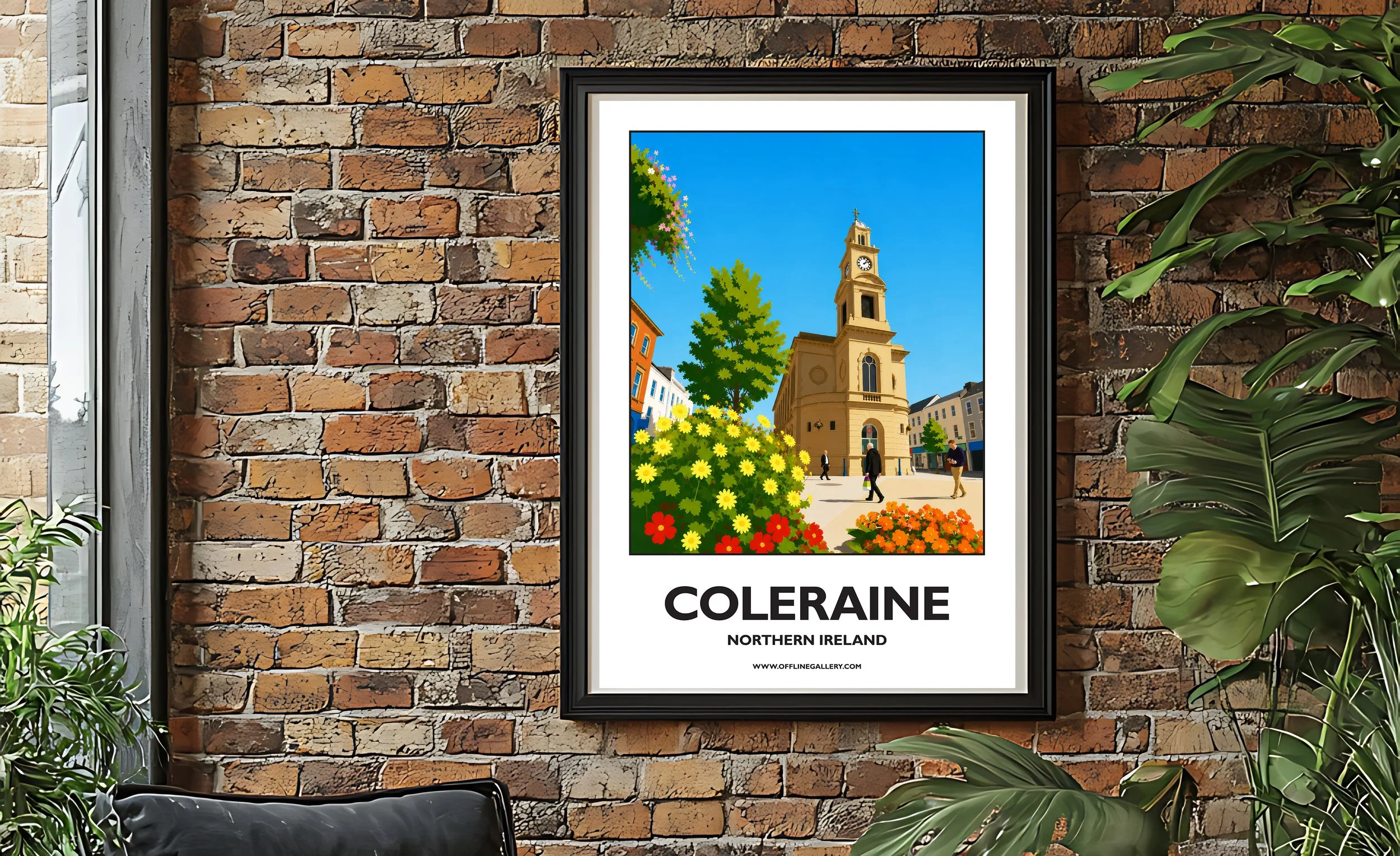 A2.2 - Stunning poster of Coleraine for sale, perfect for art lovers and collectors. Ideal for home or office, this artwork brings a touch of Northern Ireland's natural charm to any setting.