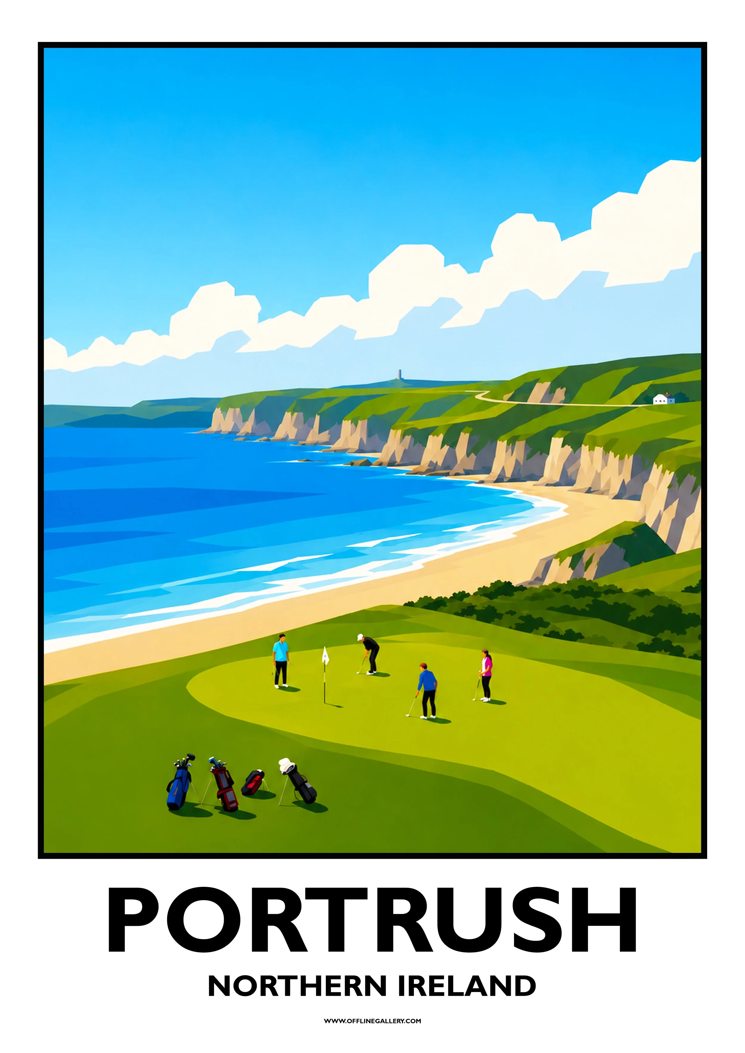  Portrush - 4 - Offline Travel Poster  Prints from: £15.00 