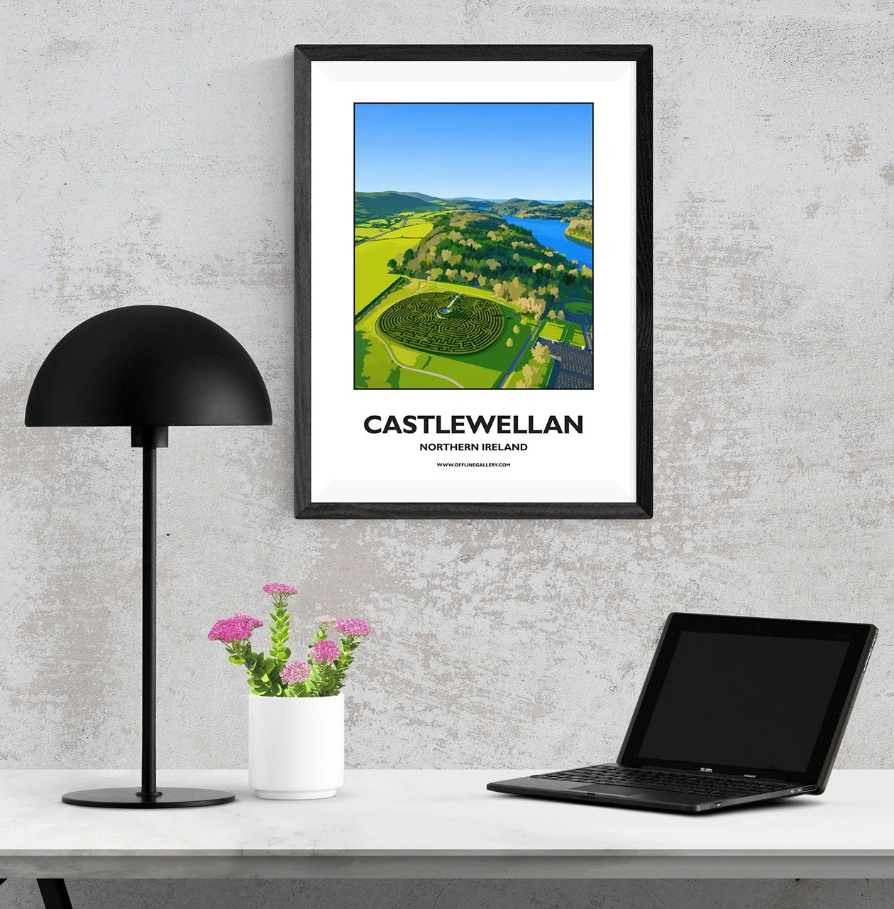 A3.1 - Stunning poster of Castlewellan for sale, perfect for art lovers and collectors. Ideal for home or office, this artwork brings a touch of Northern Ireland's natural charm to any setting.