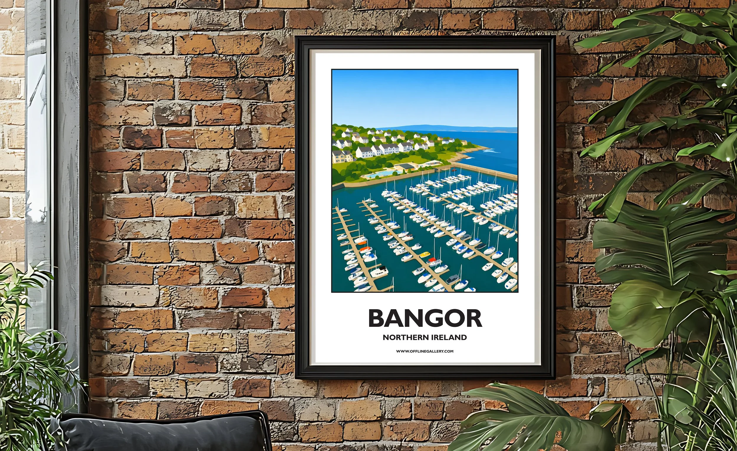 A2.2 - Stunning poster of Bangor Marina for sale, perfect for art lovers and collectors. Ideal for home or office, this artwork brings a touch of Northern Ireland's natural charm to any setting.