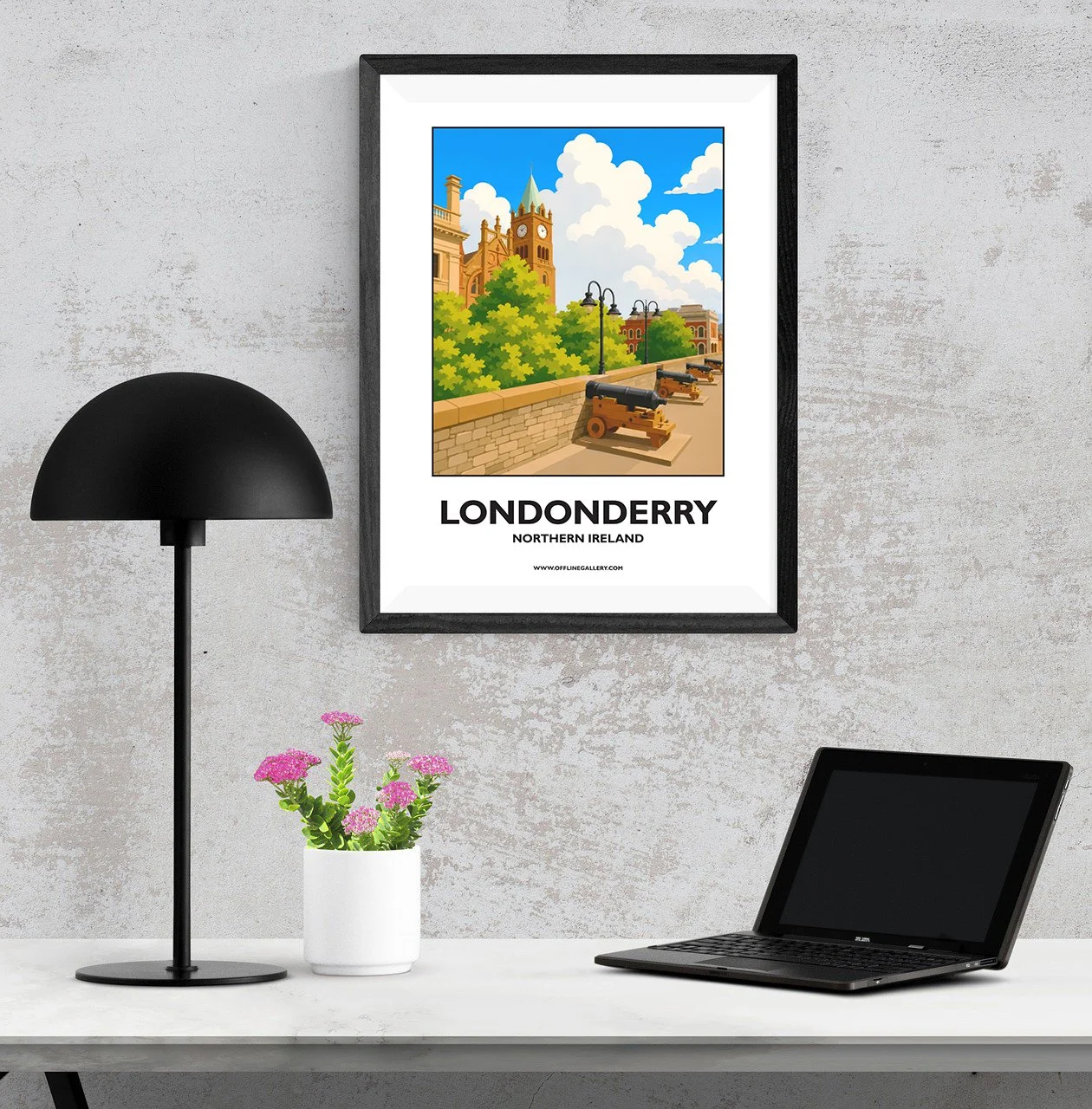 A3.1 - Stunning poster of Londonderry for sale, perfect for art lovers and collectors. Ideal for home or office, this artwork brings a touch of Northern Ireland's natural beauty to any setting.