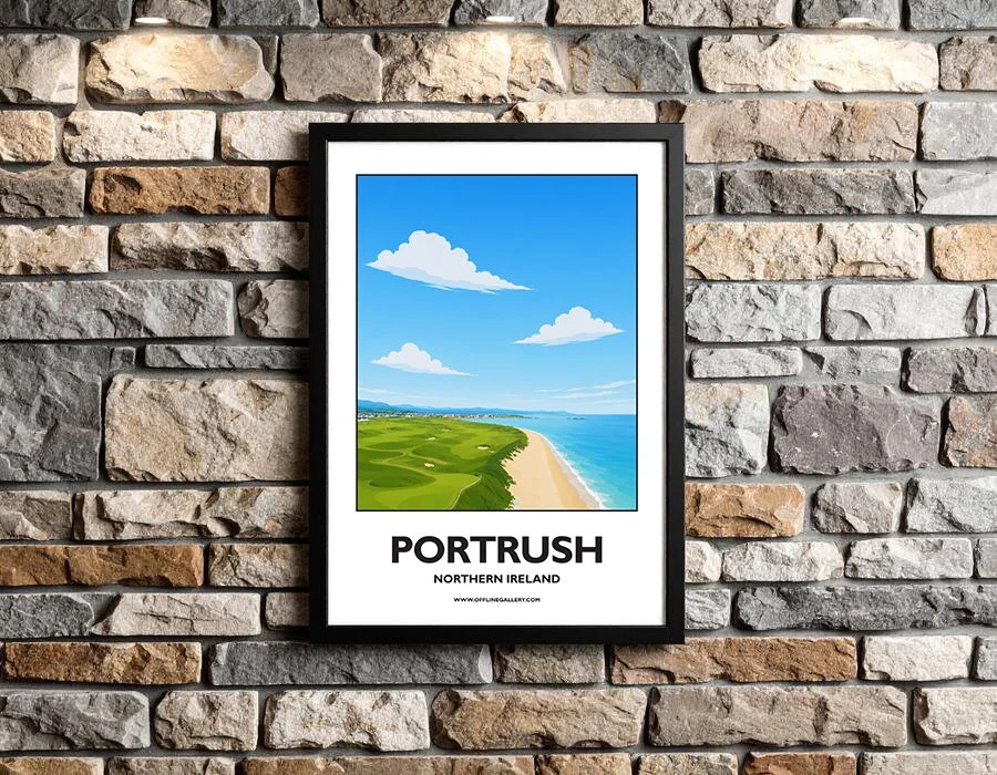 A3.2 - Stunning poster of the Portrush coast for sale, perfect for art lovers and collectors. Ideal for home or office, this artwork brings a touch of Northern Ireland's natural charm to any setting.