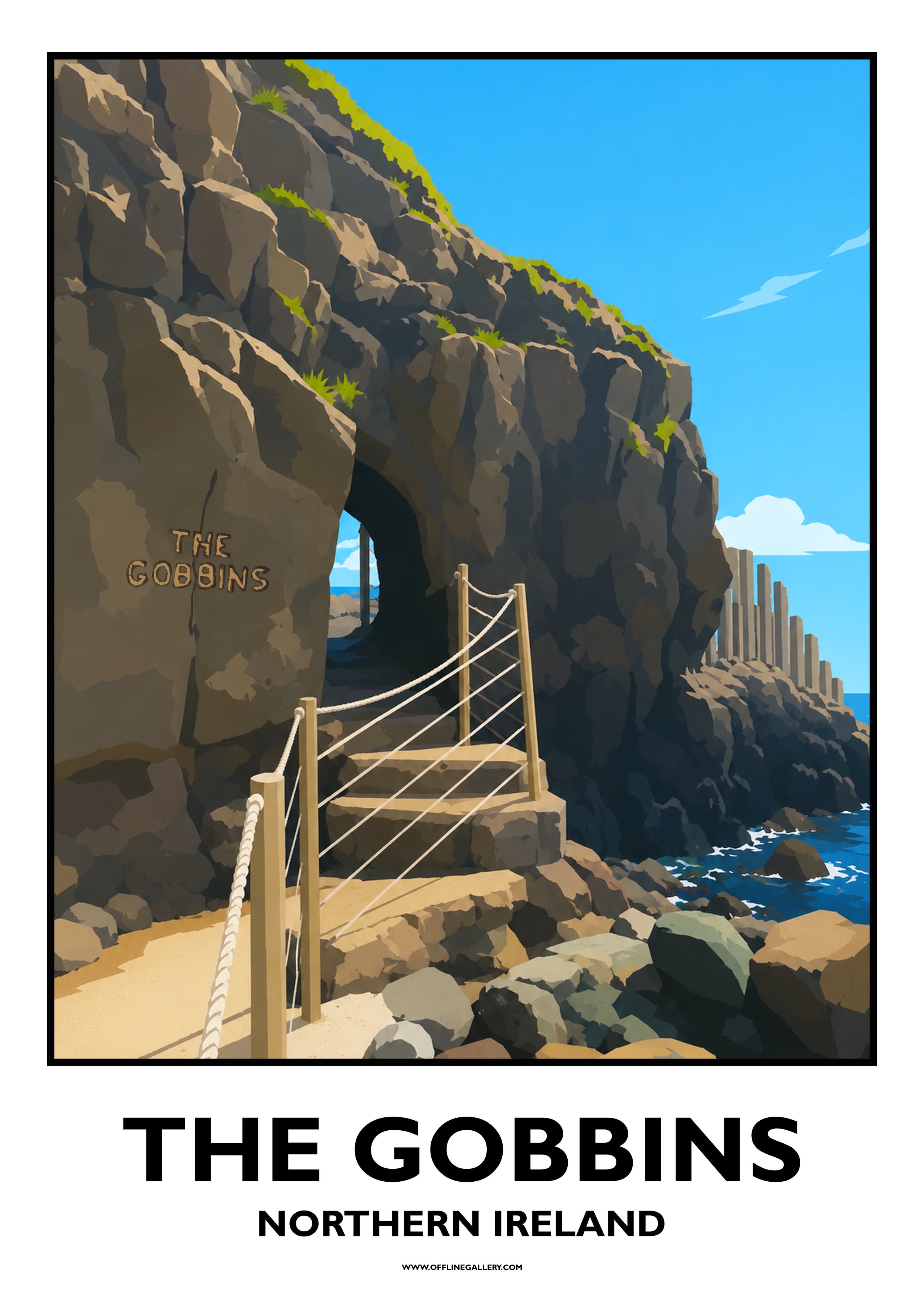  The Gobbins - 2 - Offline Travel Poster  Prints from: £15.00 