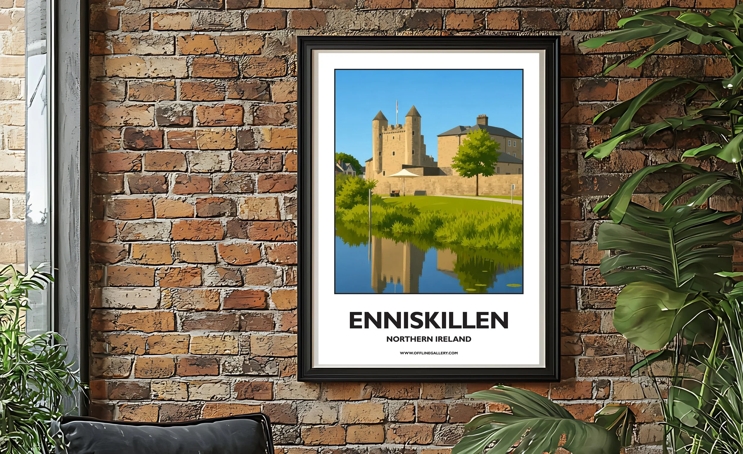 A2.2 - Stunning poster of Enniskillen for sale, perfect for art lovers and collectors. Ideal for home or office, this artwork brings a touch of Northern Ireland's natural charm to any setting.