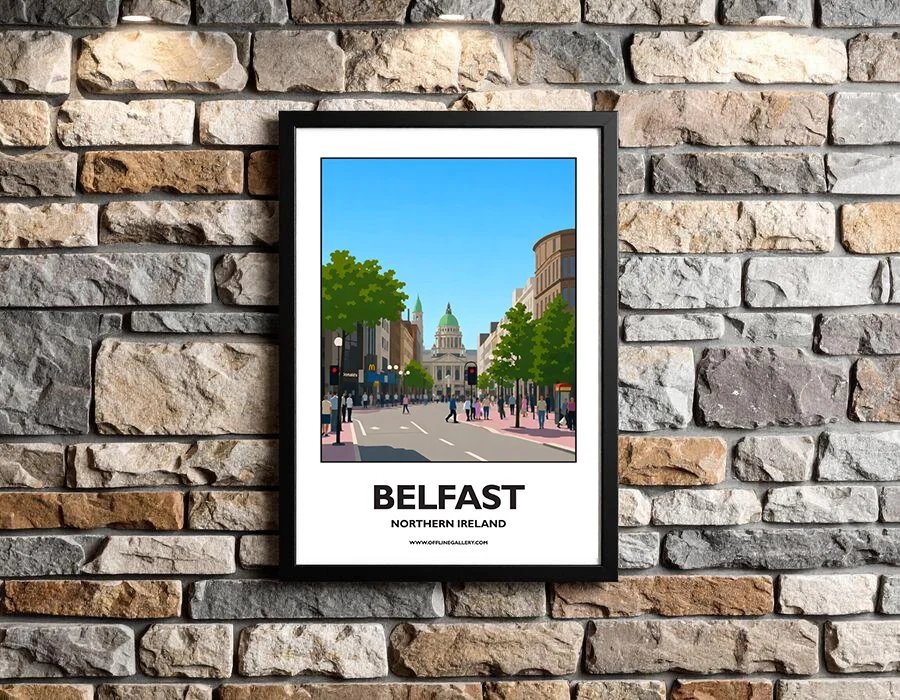 A3.2 - Stunning poster of Belfast City Hall for sale, perfect for art lovers and collectors. Ideal for home or office, this artwork brings a touch of Northern Ireland's natural charm to any setting.