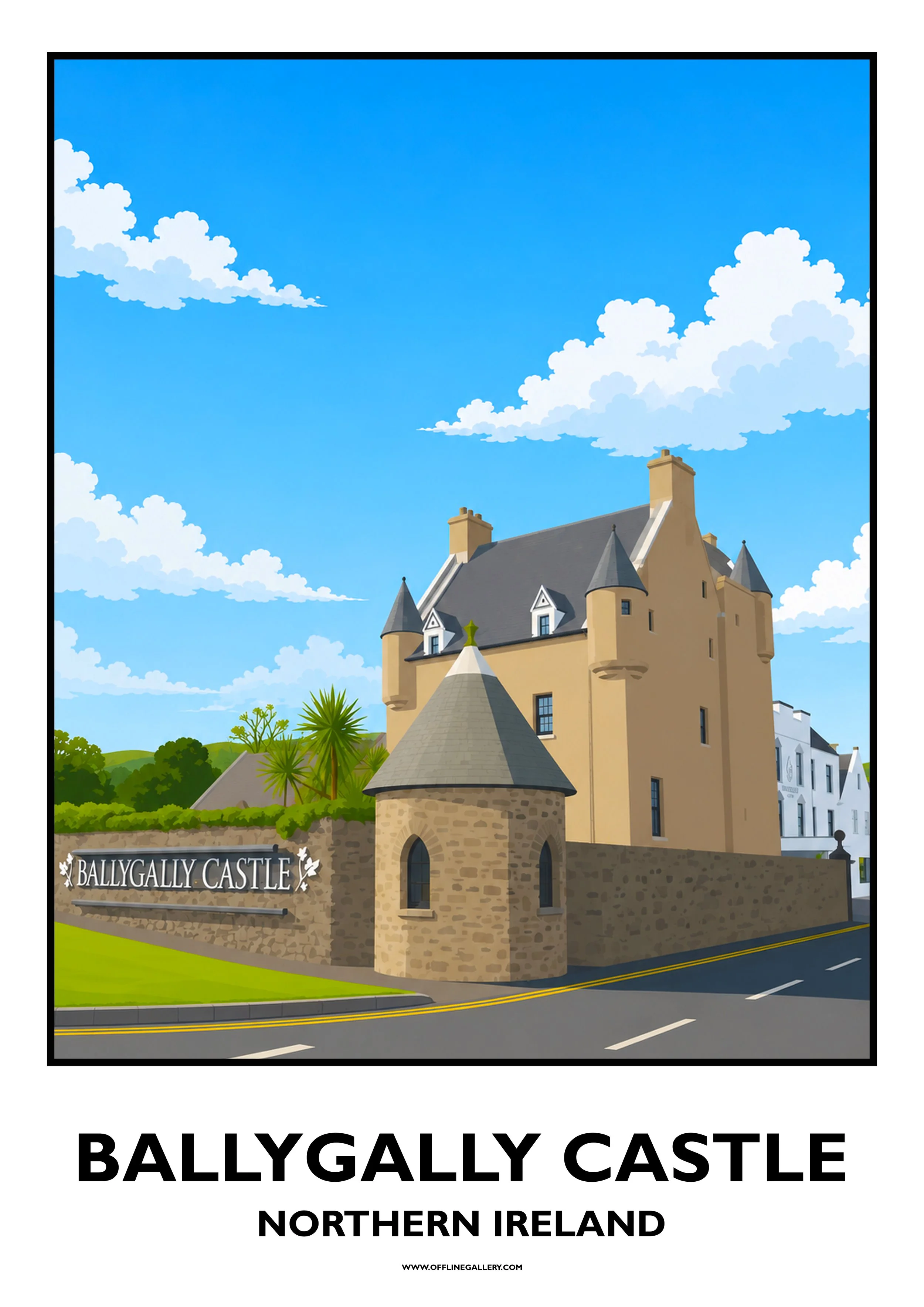  Ballygally Castle - Offline Travel Poster  Prints from: £15.00 