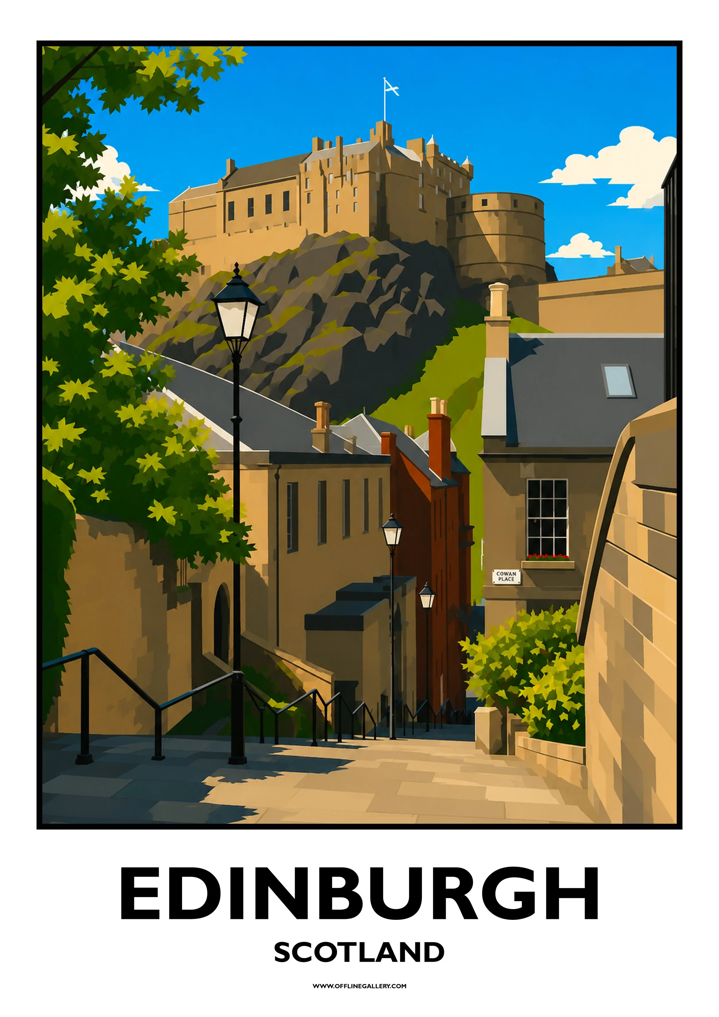  Edinburgh - Offline Travel Poster  Prints from: £15.00 