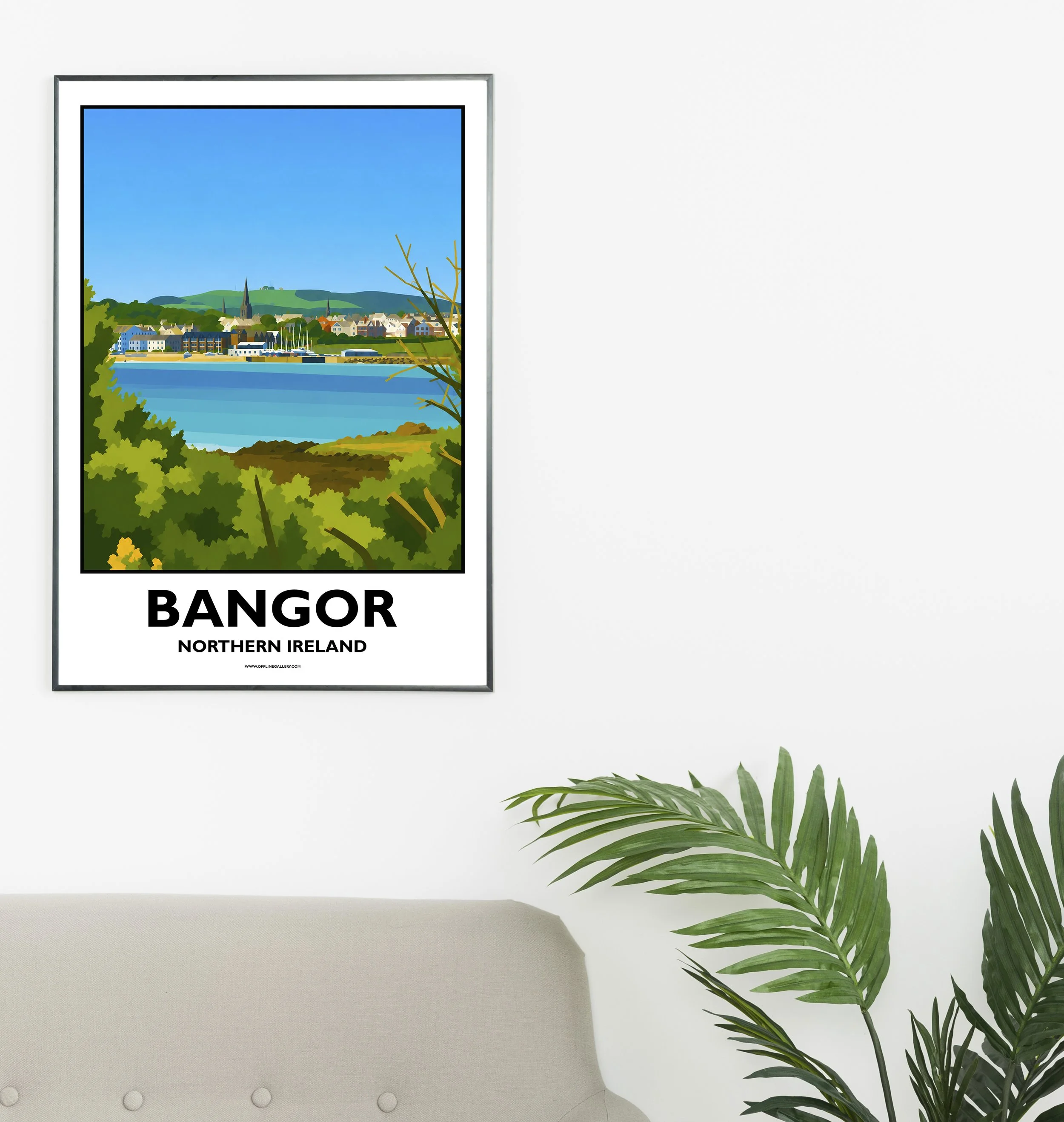 A2.1 - Stunning poster of Bangor for sale, perfect for art lovers and collectors. Ideal for home or office, this artwork brings a touch of Northern Ireland's natural charm to any setting.