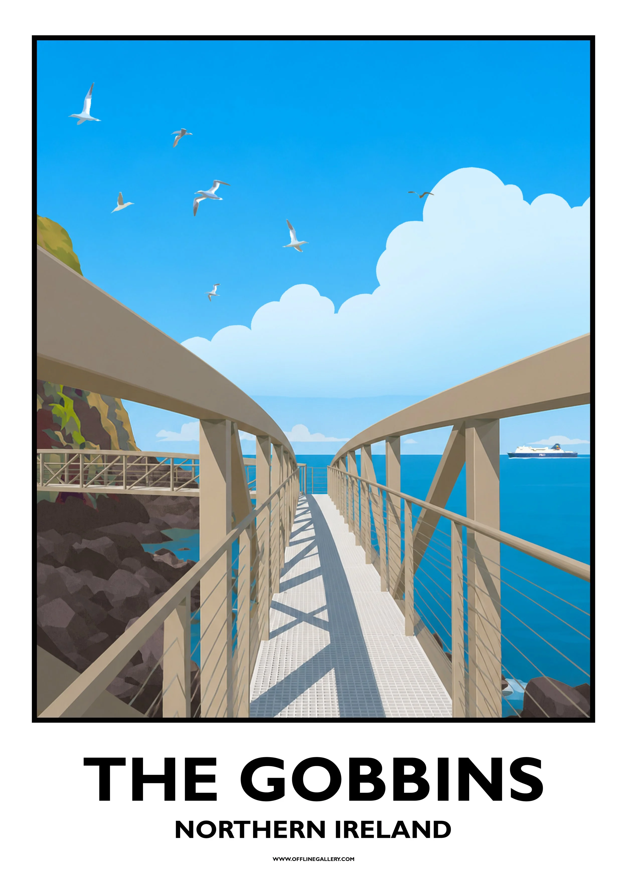  The Gobbins - 1 - Offline Travel Poster  Prints from: £15.00 