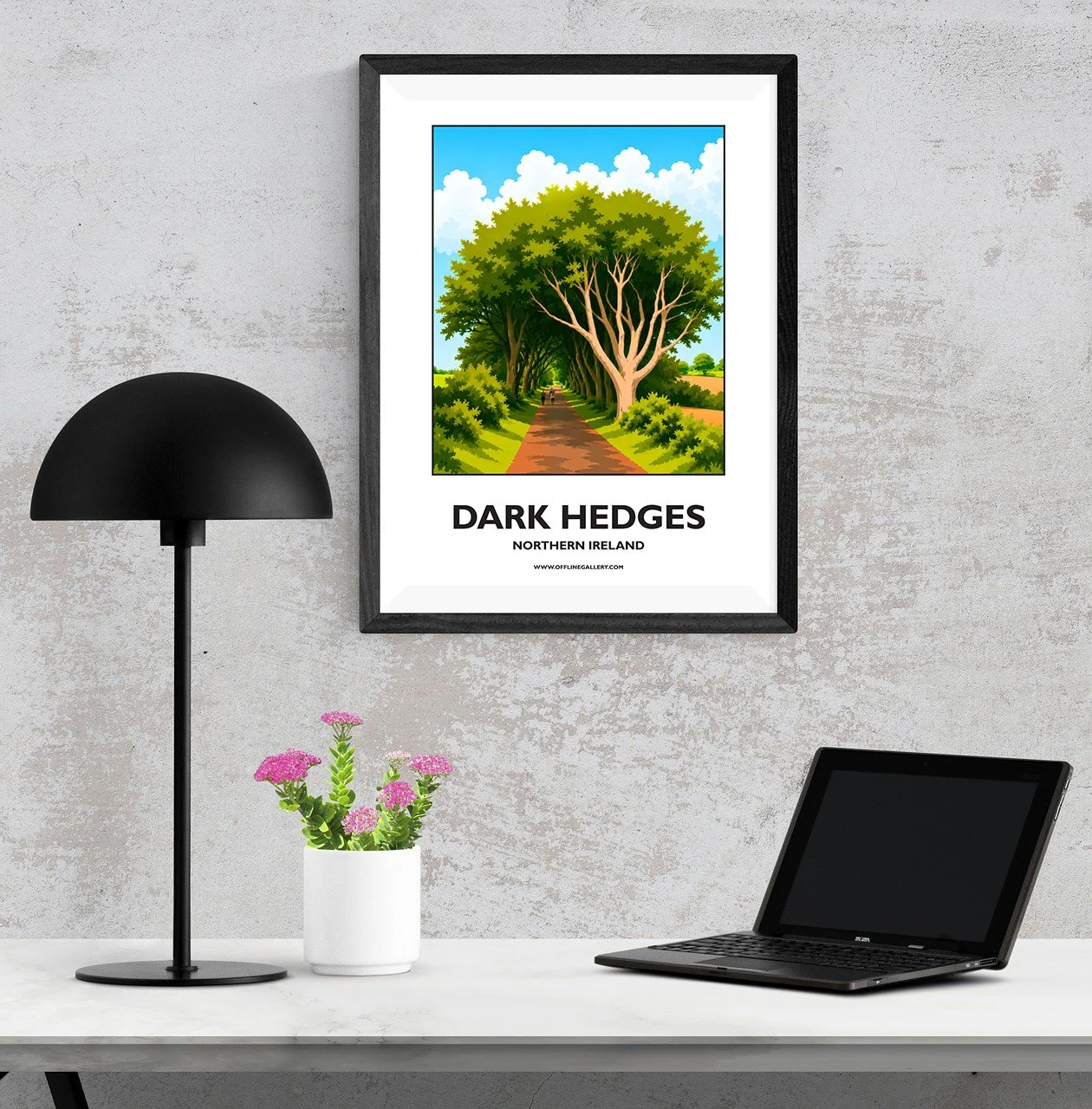 A3.1 - Stunning poster of The Dark Hedges featured in Game of Thrones for sale, perfect for art lovers and collectors. This artwork brings Northern Ireland to any setting, home or office.