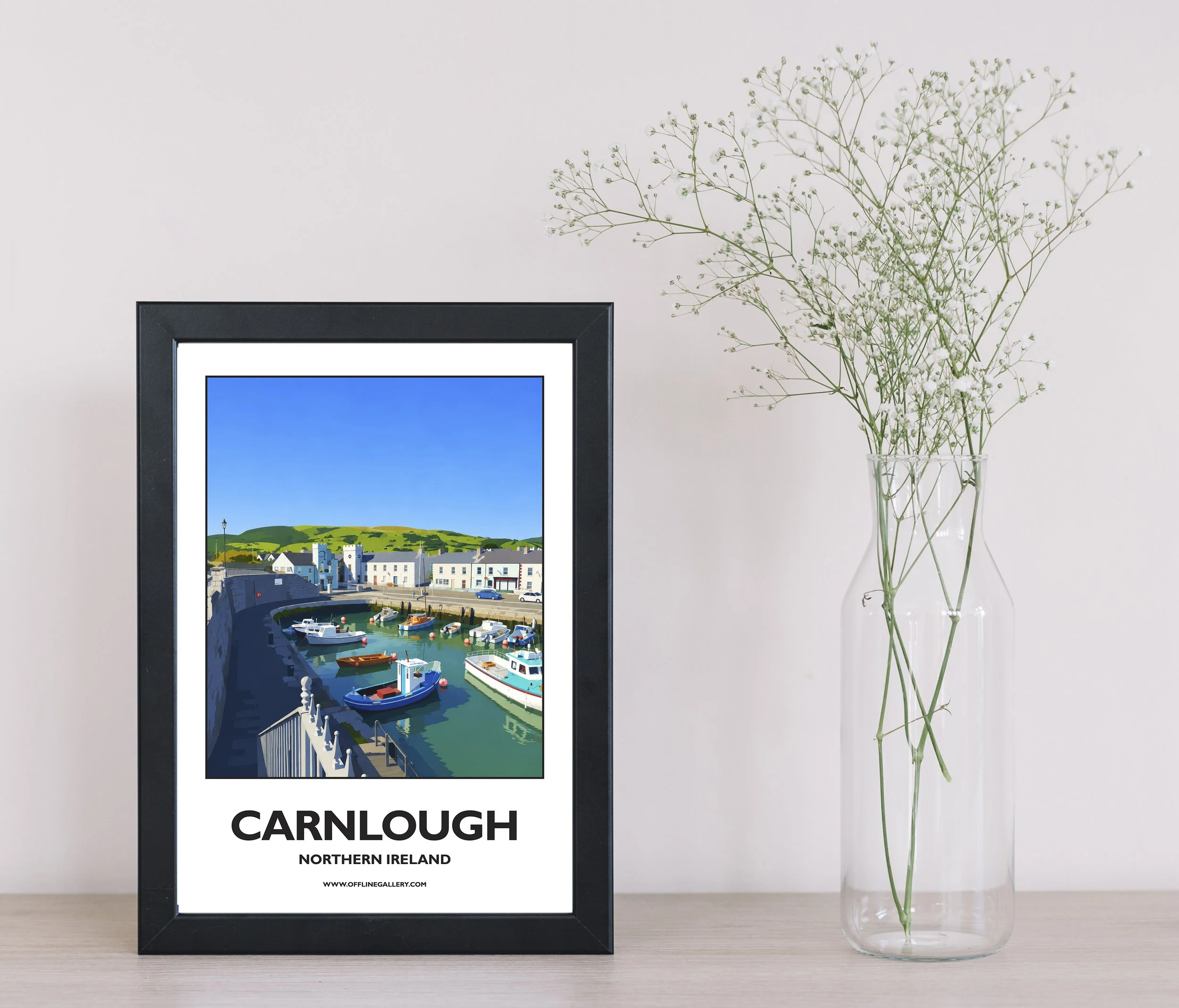 A4.1 - Stunning poster of Carnlough for sale, perfect for art lovers and collectors. Ideal for home or office, this artwork brings a touch of Northern Ireland's natural charm to any setting.