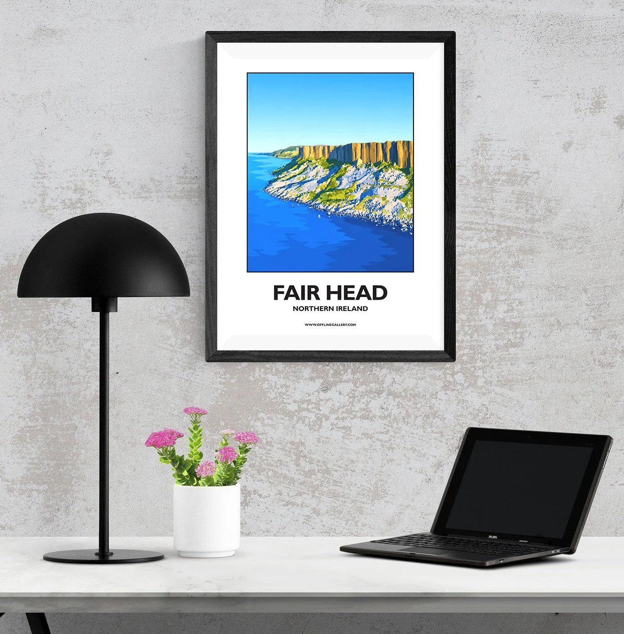 A3.1 - Stunning poster of Fair Head for sale, perfect for art lovers and collectors. Ideal for home or office, this artwork brings a touch of Northern Ireland's natural beauty to any setting.