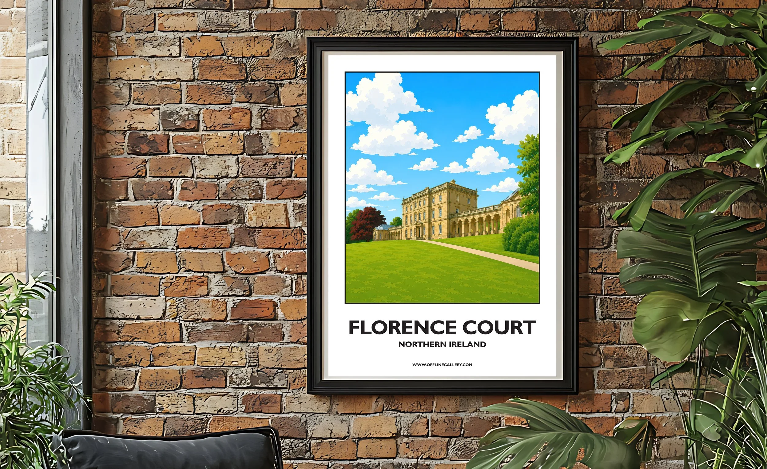 A2.2 - Beautiful poster of historic Florence Court for sale, perfect for art lovers and collectors. This artwork brings the beauty of Northern Ireland to any setting, home or office.