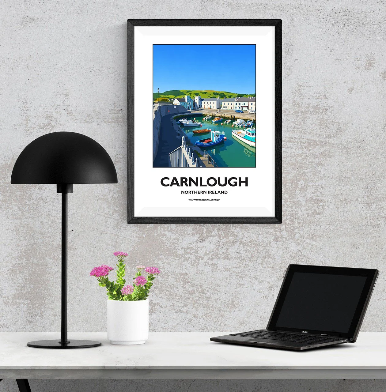 A3.1 - Stunning poster of Carnlough for sale, perfect for art lovers and collectors. Ideal for home or office, this artwork brings a touch of Northern Ireland's natural charm to any setting.
