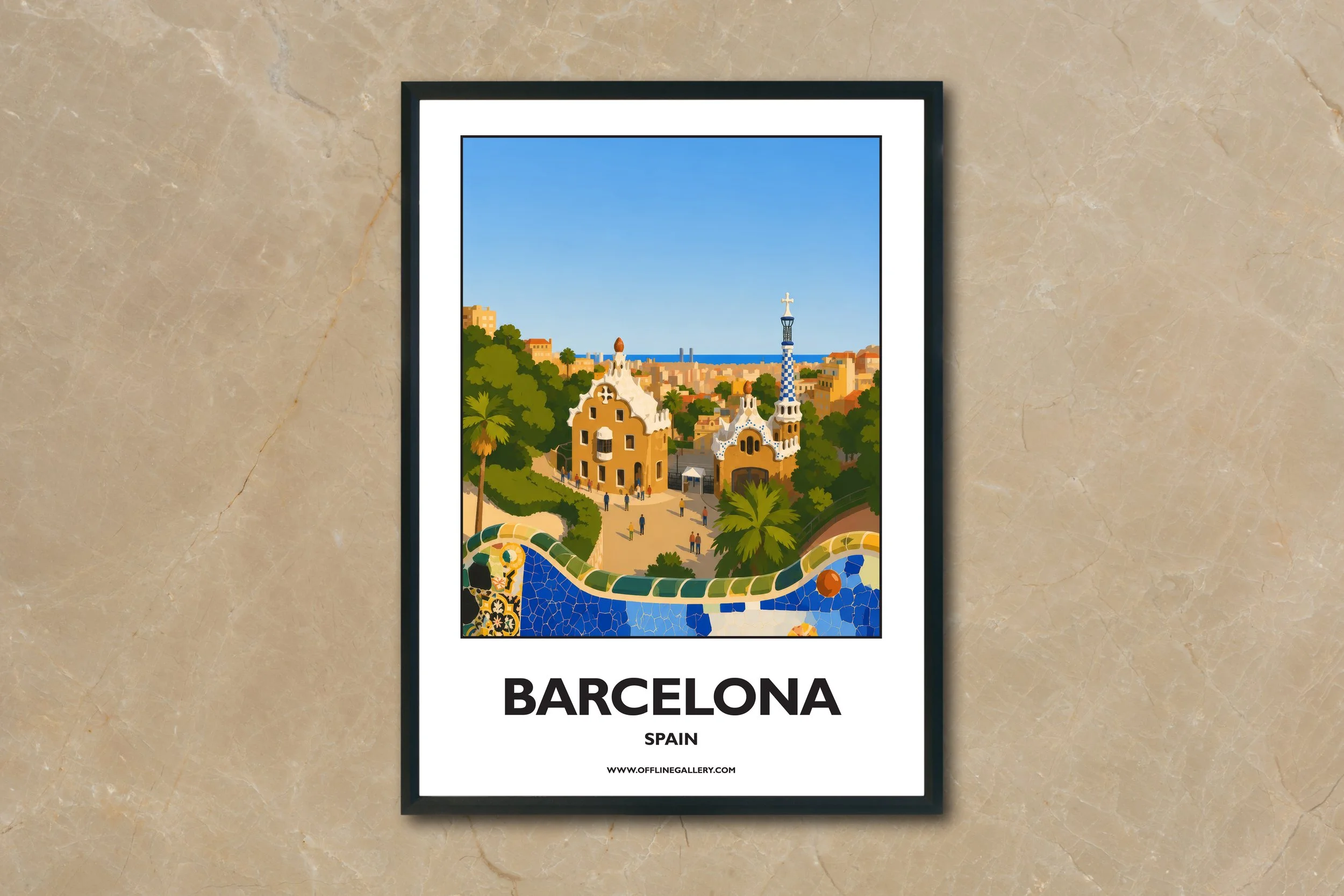 A4.2 - Discover the beauty of Barcelona, perfect for art lovers, travellers and collectors. Ideal for home or office, this artwork brings a touch of Spain's rich heritage to any space.