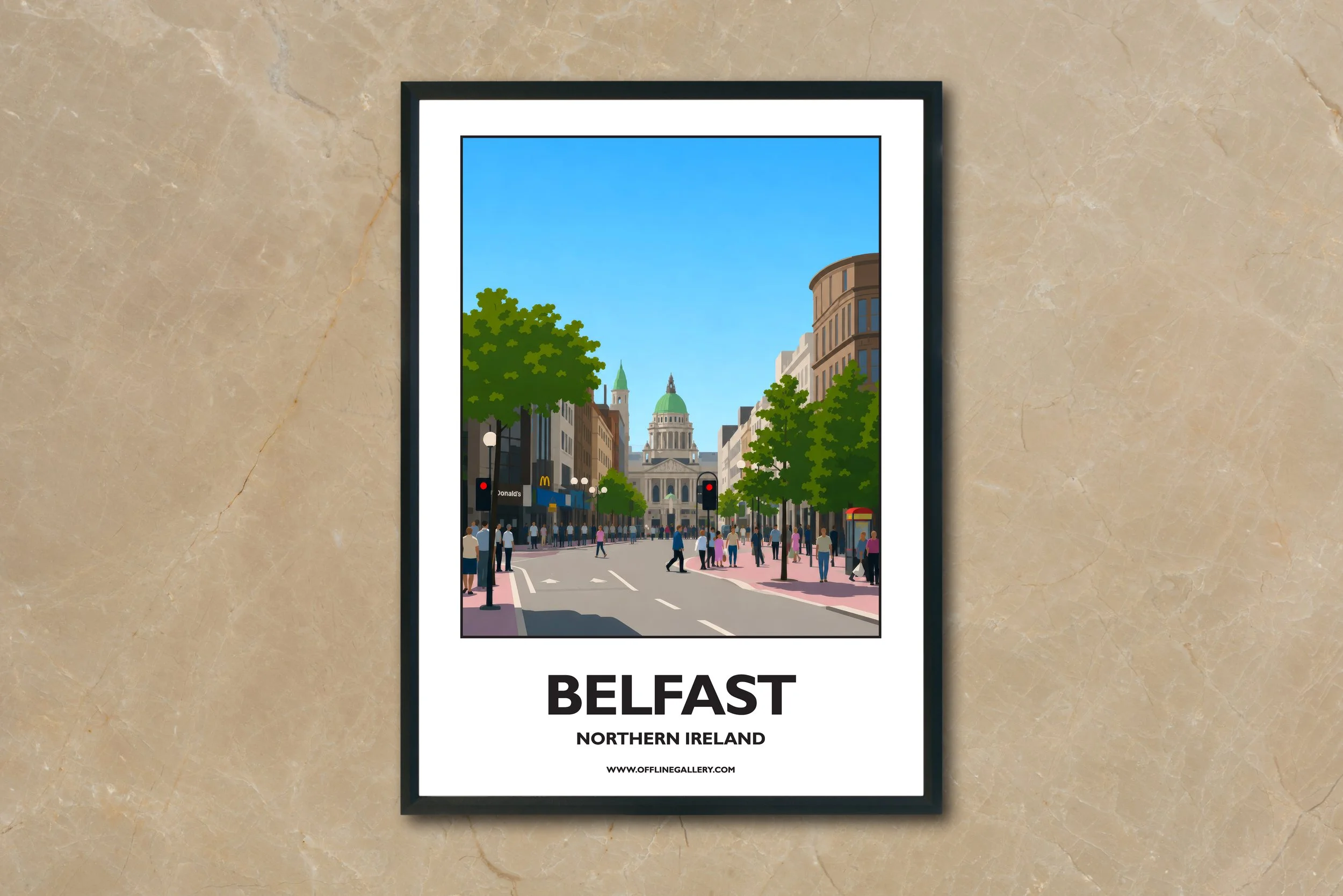 A4.2 - Stunning poster of Belfast City Hall for sale, perfect for art lovers and collectors. Ideal for home or office, this artwork brings a touch of Northern Ireland's natural charm to any setting.