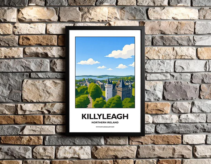 A3.2 - Stunning poster of Killyleagh for sale, perfect for art lovers and collectors. Ideal for home or office, this artwork brings a touch of Northern Ireland's natural charm to any setting.