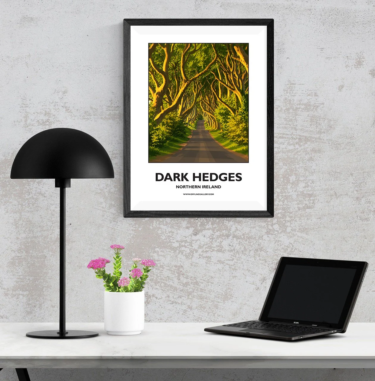 A3.1 - Stunning poster of The Dark Hedges featured in Game of Thrones for sale, perfect for art lovers and collectors. This artwork brings Northern Ireland to any setting, home or office.