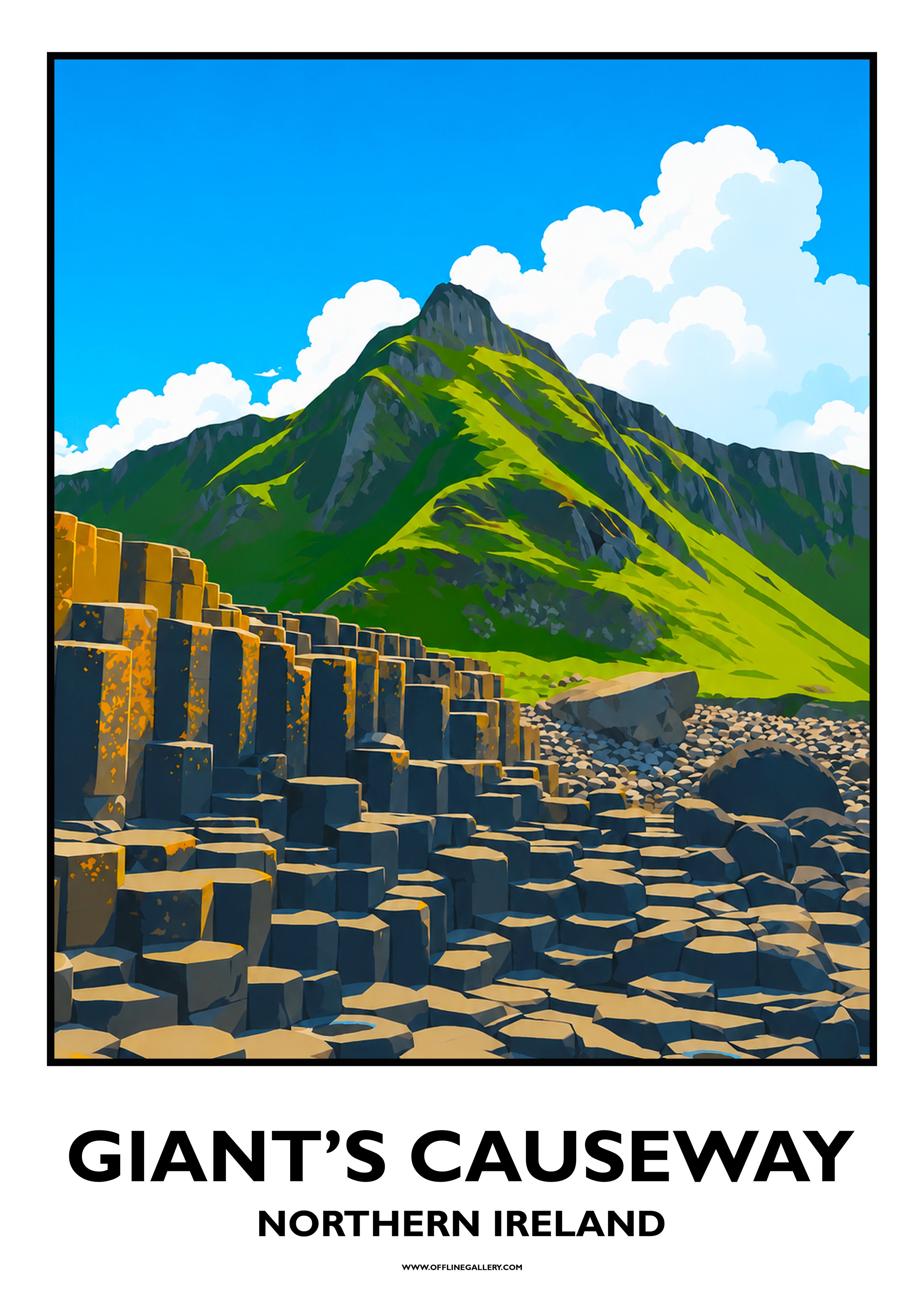 Giants Causeway - 2 - Offline Travel Poster  Prints from: £15.00 