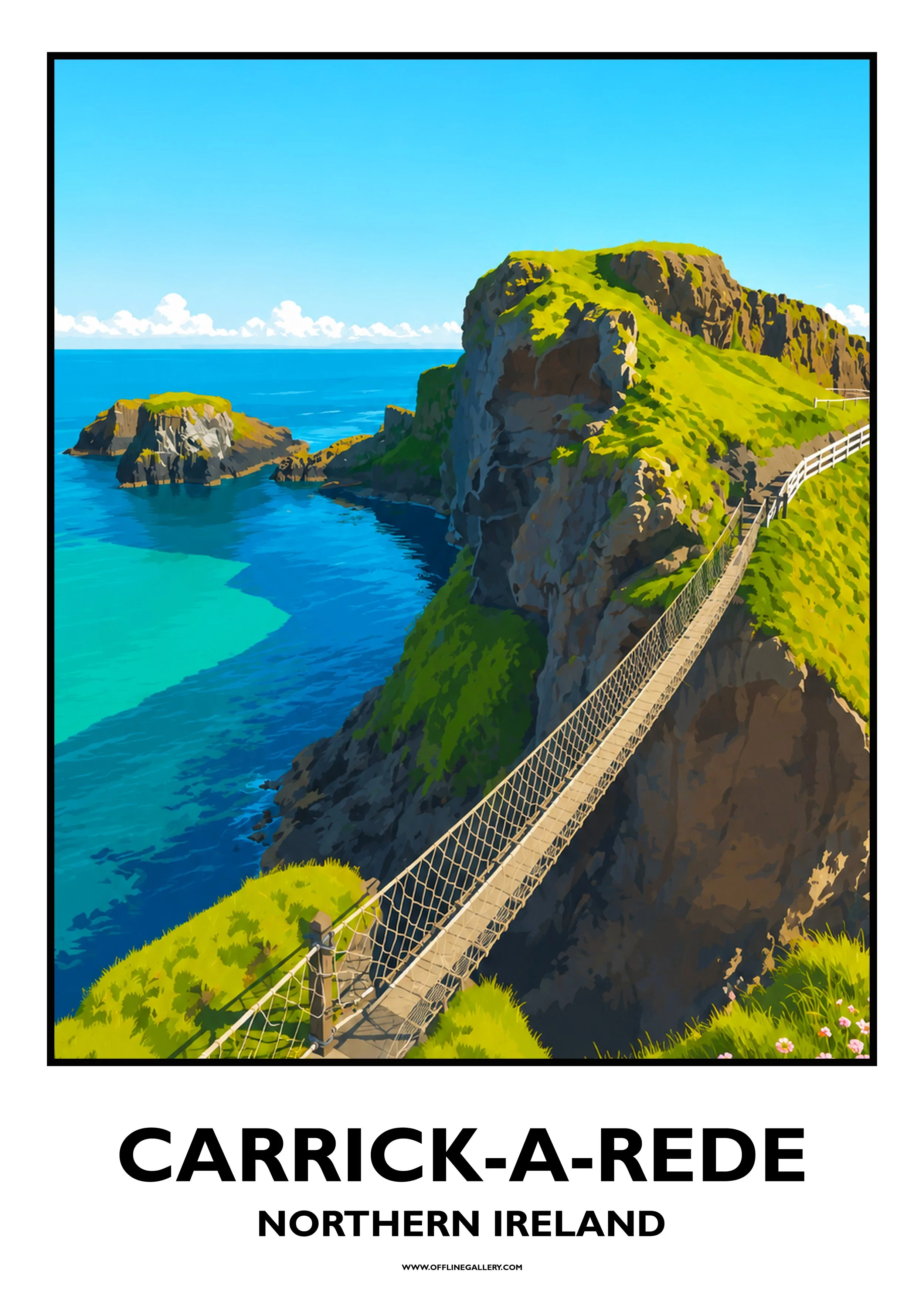  Carrick-a-Rede - 3 - Offline Travel Poster  Prints from: £15.00 