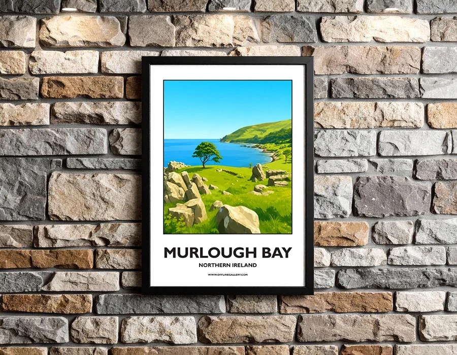 A3.2 - Stunning poster of Murlough Bay for sale, perfect for art lovers and collectors. Ideal for home or office, this artwork brings a touch of Northern Ireland's natural charm to any setting.