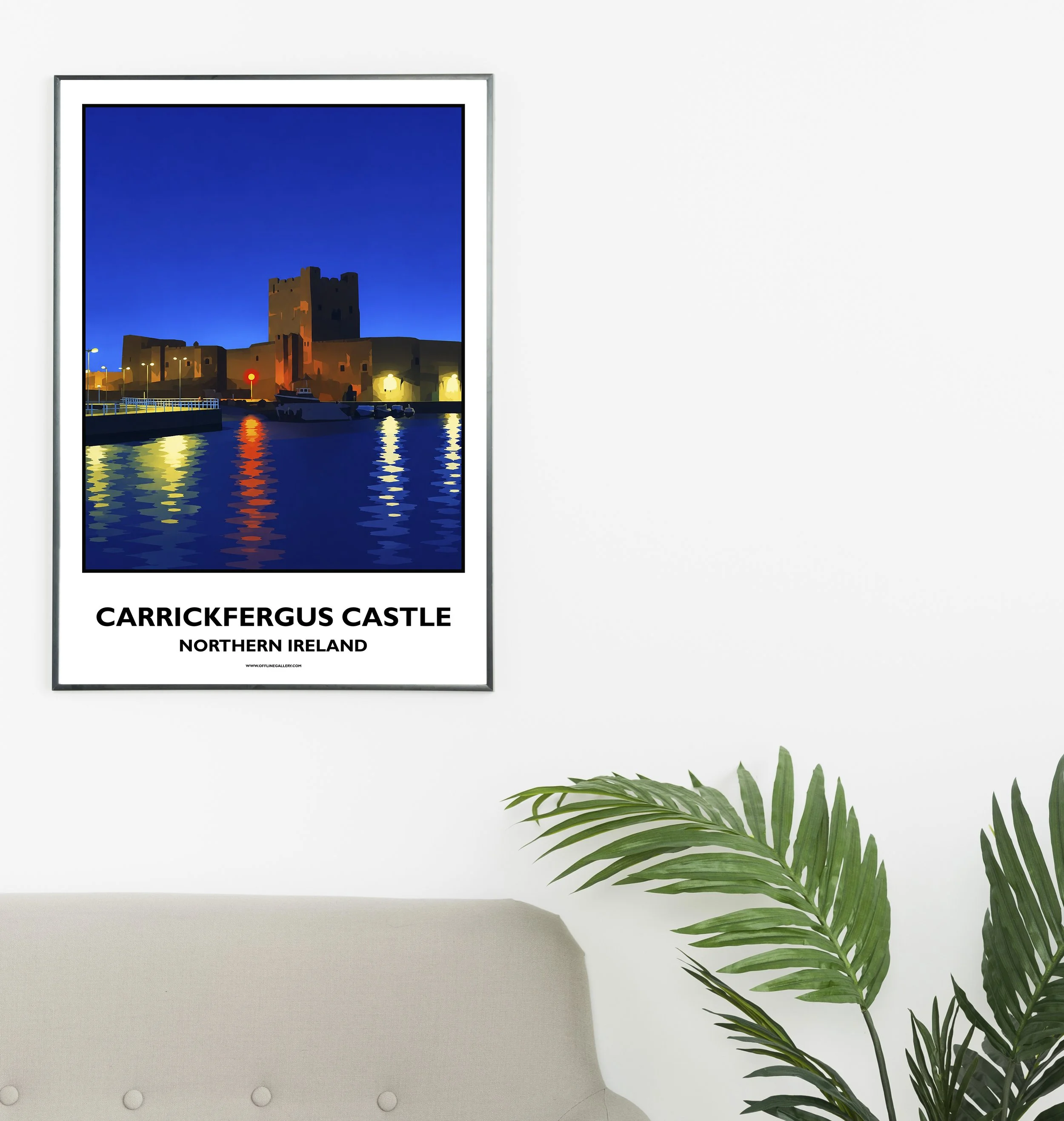 A2.1 - Stunning poster of Carrickfergus Castle for sale, perfect for art lovers and collectors. Ideal for home or office, this artwork brings Northern Ireland's natural charm to any setting.