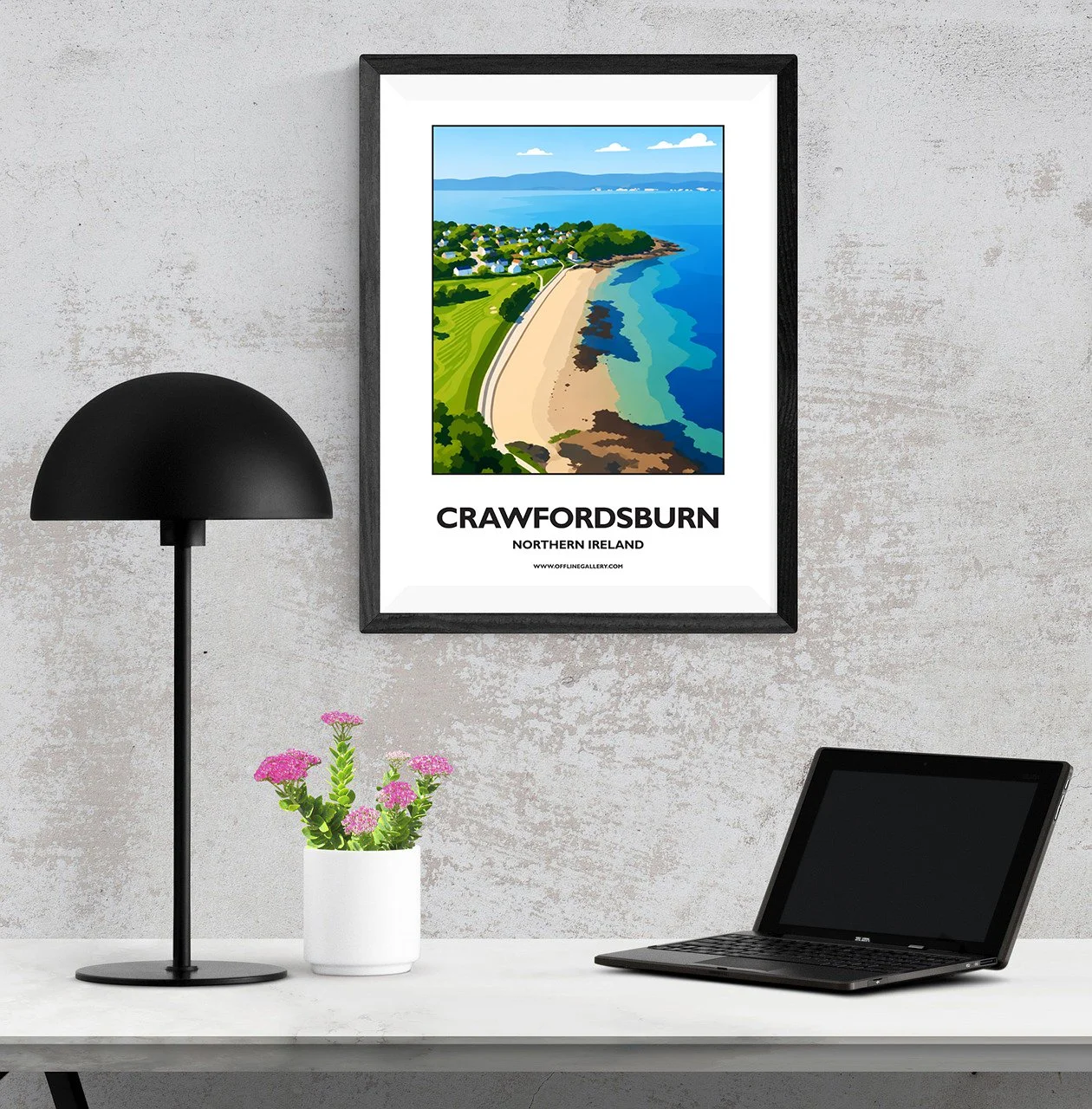 A3.1 - Stunning poster of Crawfordsburn for sale, perfect for art lovers and collectors. Ideal for home or office, this artwork brings a touch of Northern Ireland's natural charm to any setting.