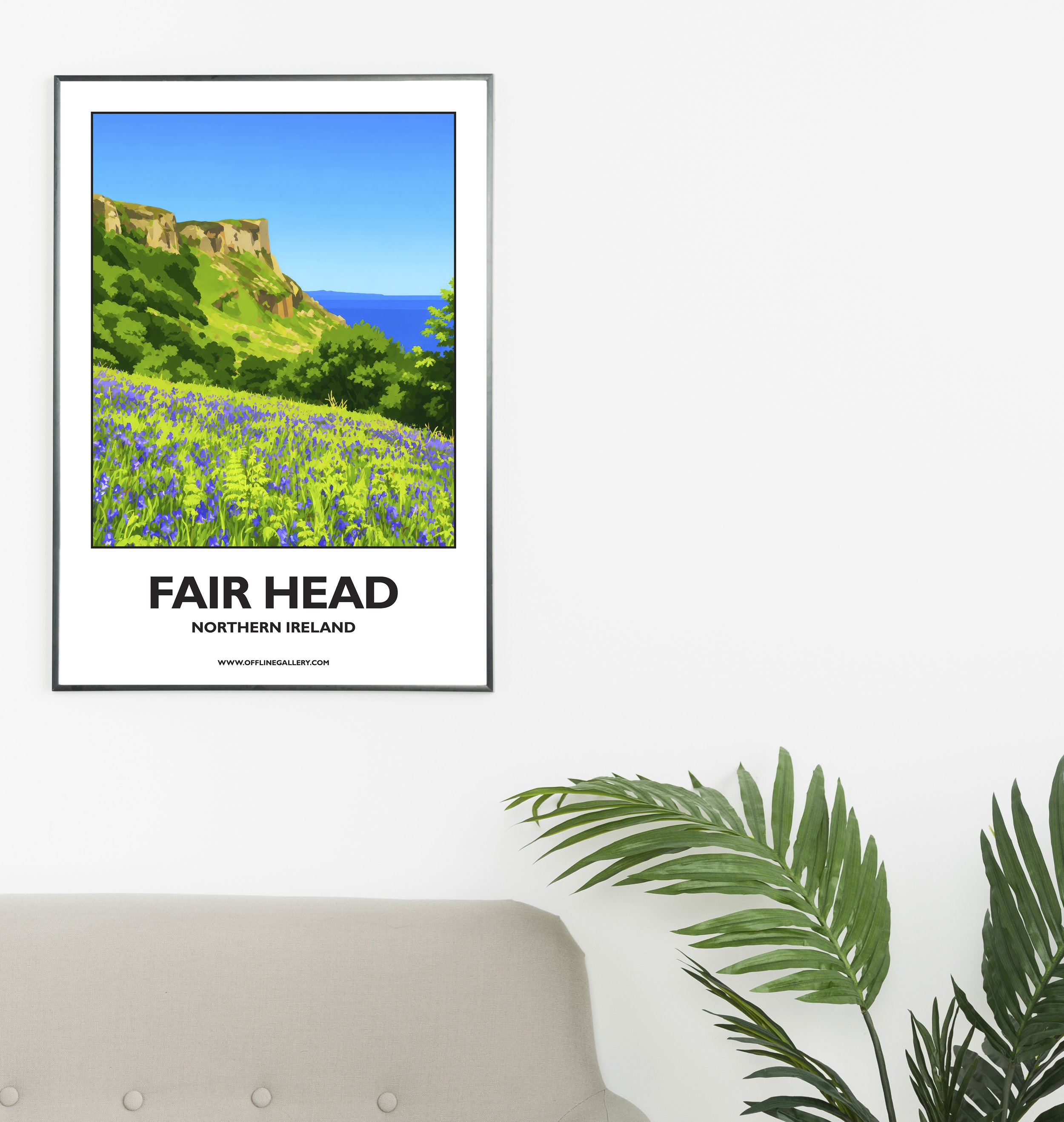 A2.1 - Stunning poster of Fair Head for sale, perfect for art lovers and collectors. Ideal for home or office, this artwork brings a touch of Northern Ireland's natural beauty to any setting.