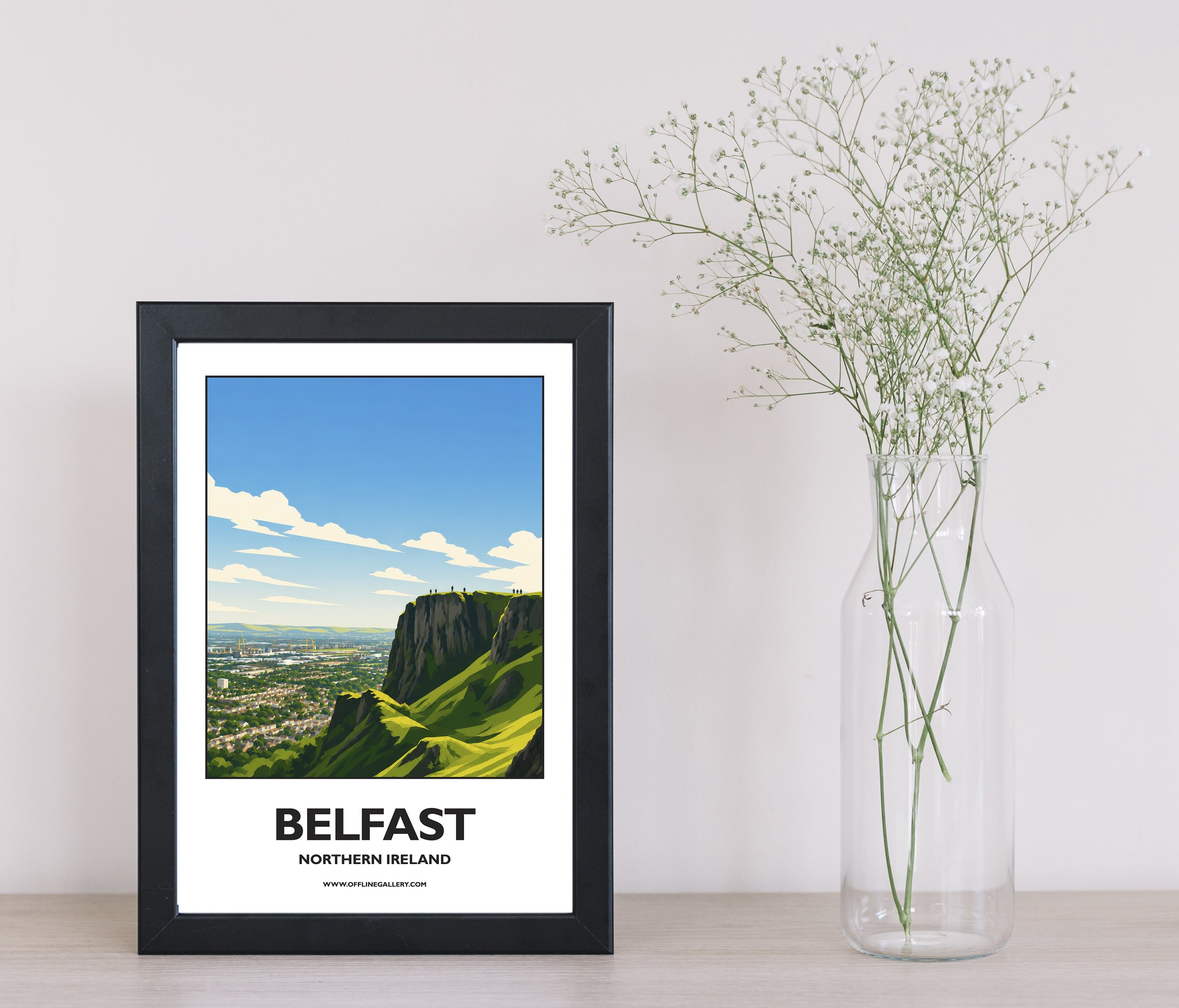 A4.1 - Stunning poster of Cave Hill, Belfast for sale, perfect for art lovers and collectors. Ideal for home or office, this artwork brings a touch of Northern Ireland's natural charm to any setting.