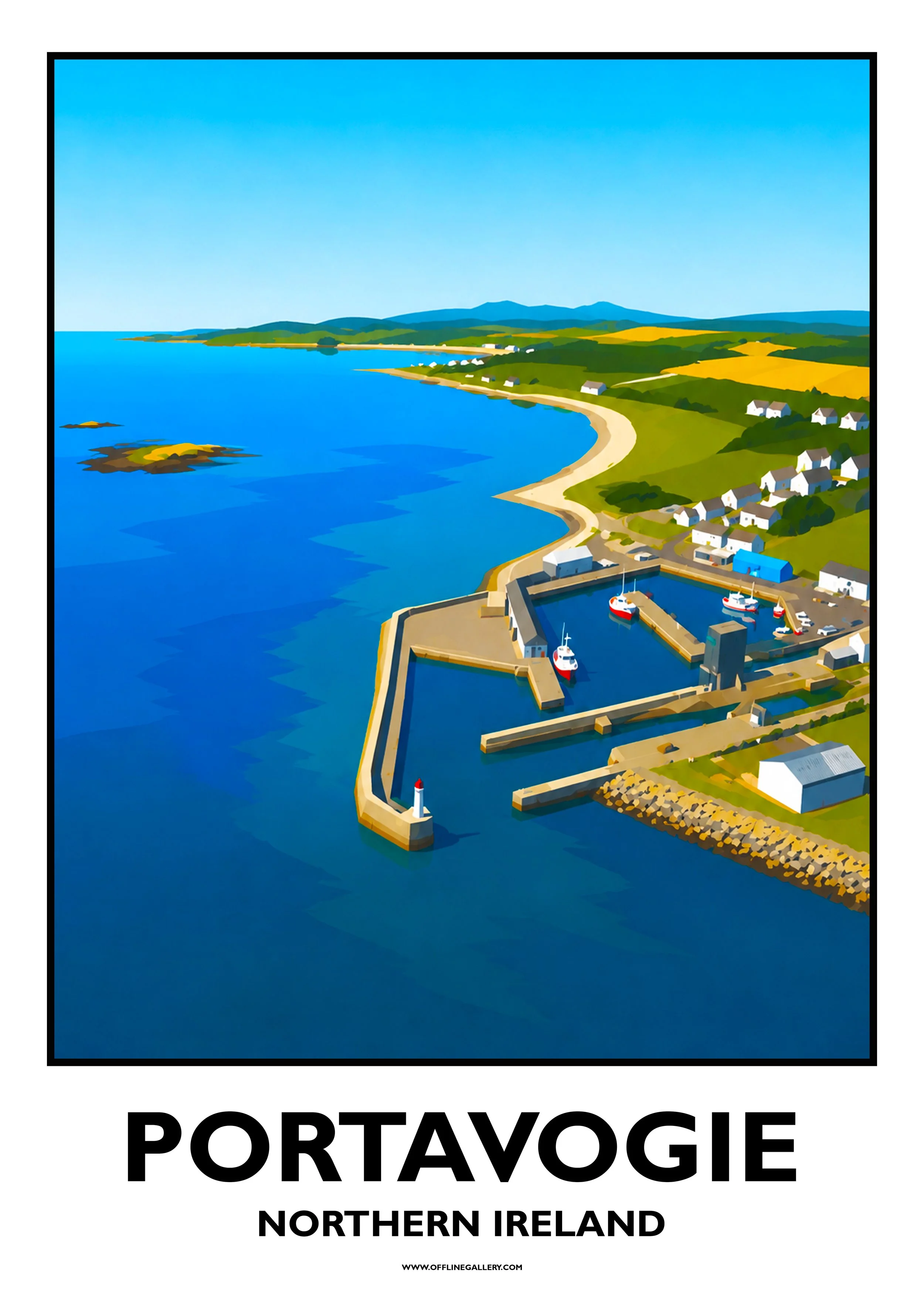  Portavogie - Offline Travel Poster  Prints from: £15.00 