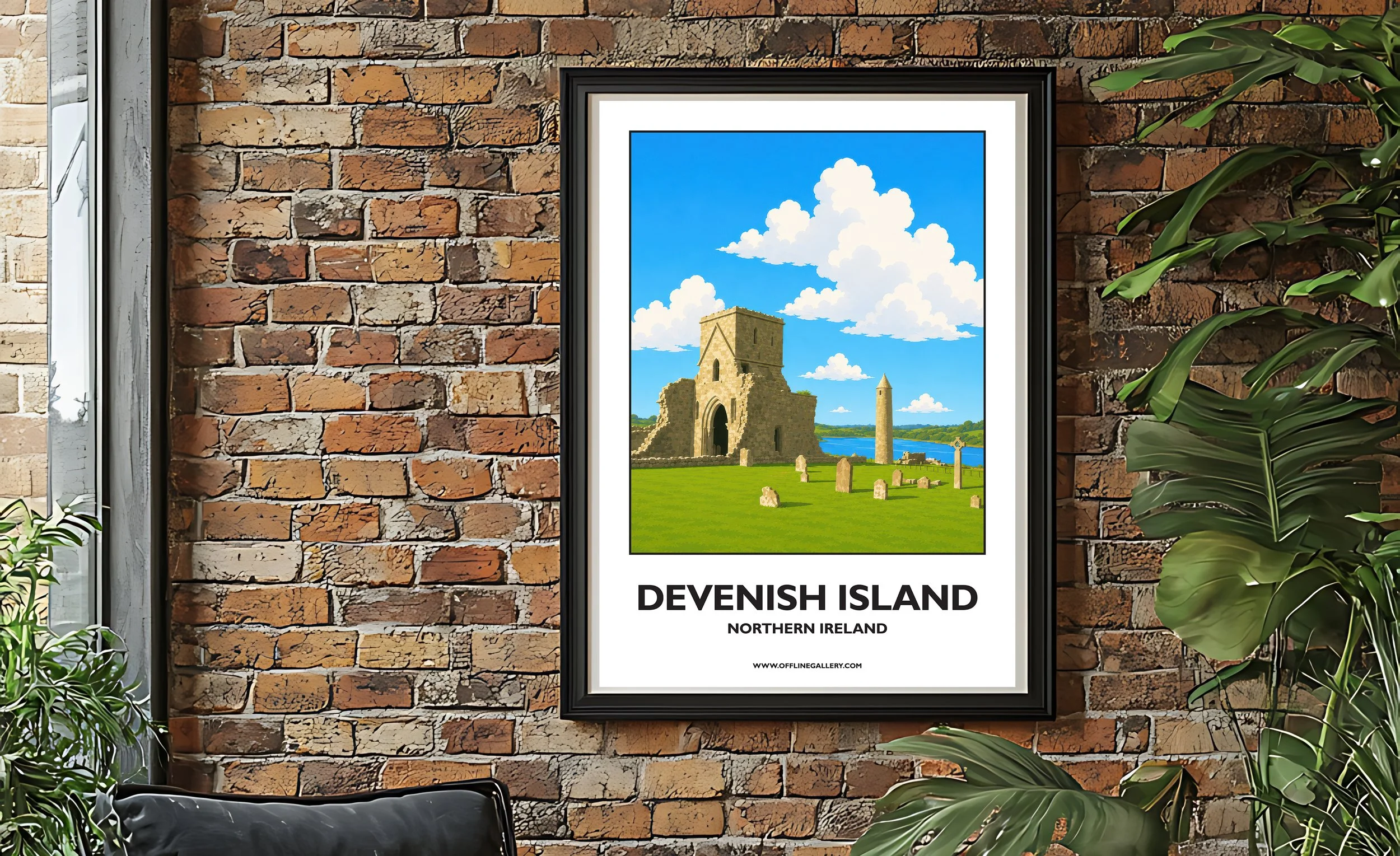 A2.2 - Beautiful poster of historic Devenish Island for sale, perfect for art lovers and collectors. This artwork brings the beauty of Northern Ireland to any setting, home or office.