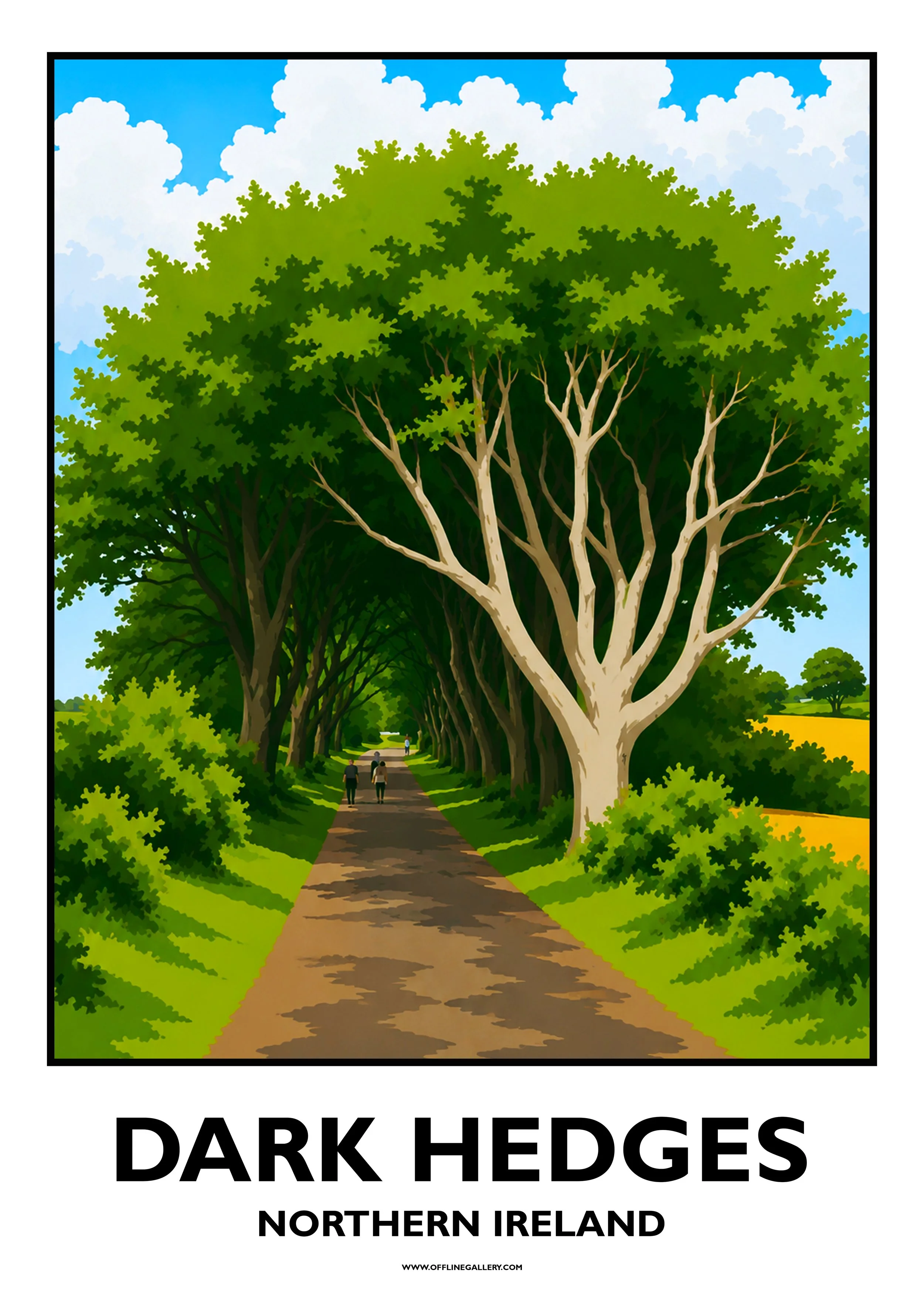  Dark Hedges - 2 - Offline Travel Poster  Prints from: £15.00 