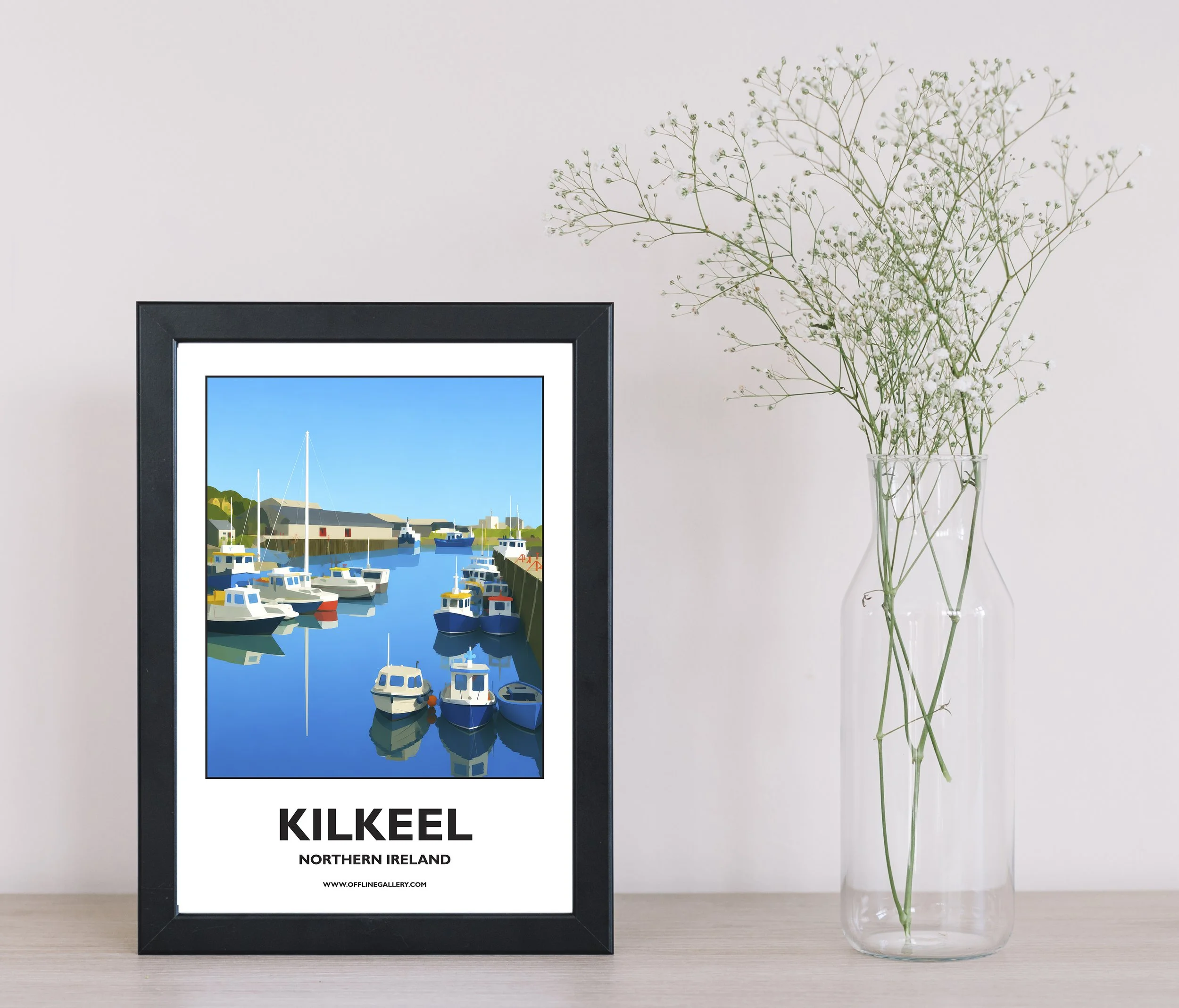 A4.1 - Stunning poster of Kilkeel for sale, perfect for art lovers and collectors. Ideal for home or office, this artwork brings a touch of Northern Ireland's natural charm to any setting.