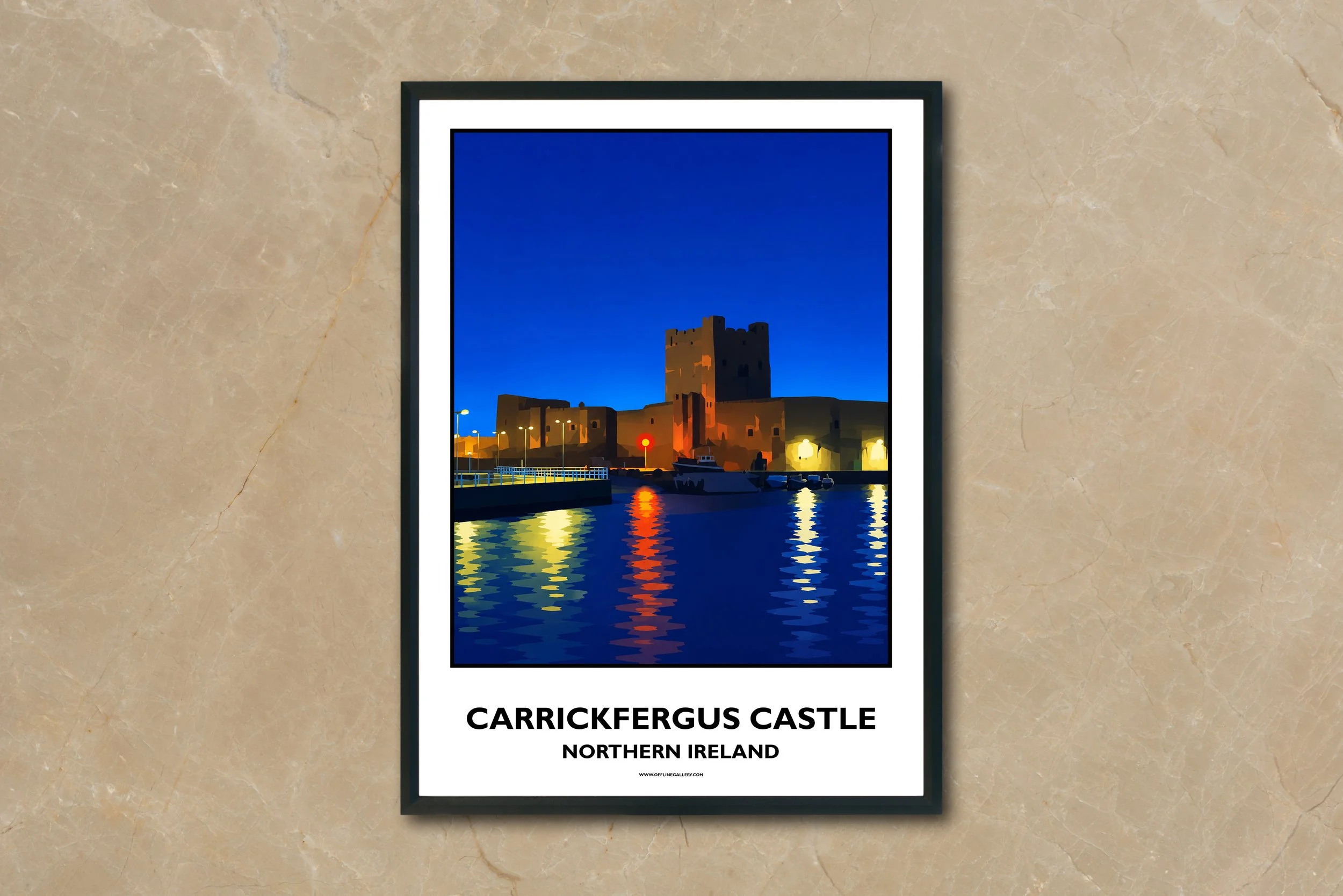 A4.2 - Stunning poster of Carrickfergus Castle for sale, perfect for art lovers and collectors. Ideal for home or office, this artwork brings Northern Ireland's natural charm to any setting.