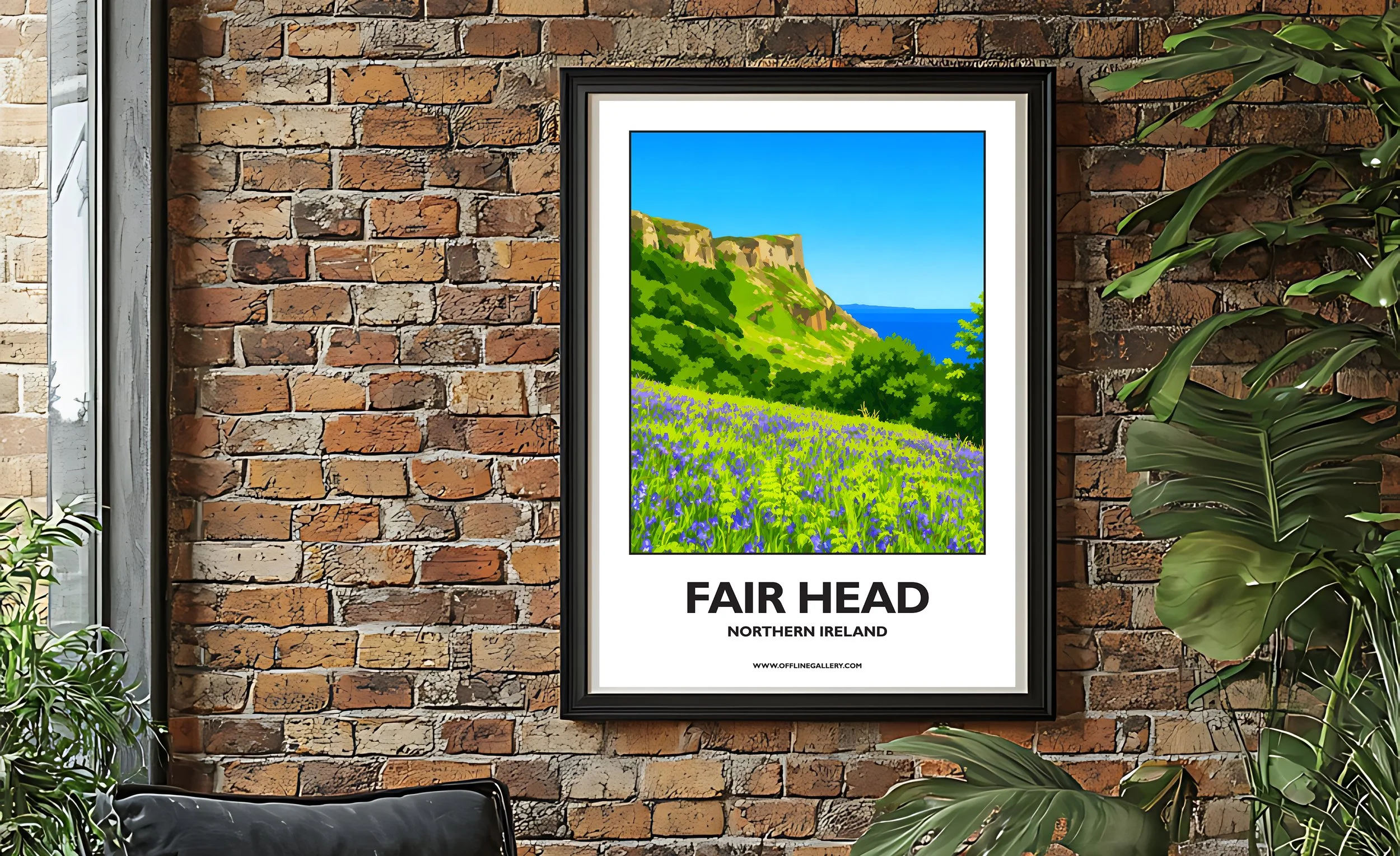 A2.2 - Stunning poster of Fair Head for sale, perfect for art lovers and collectors. Ideal for home or office, this artwork brings a touch of Northern Ireland's natural beauty to any setting.