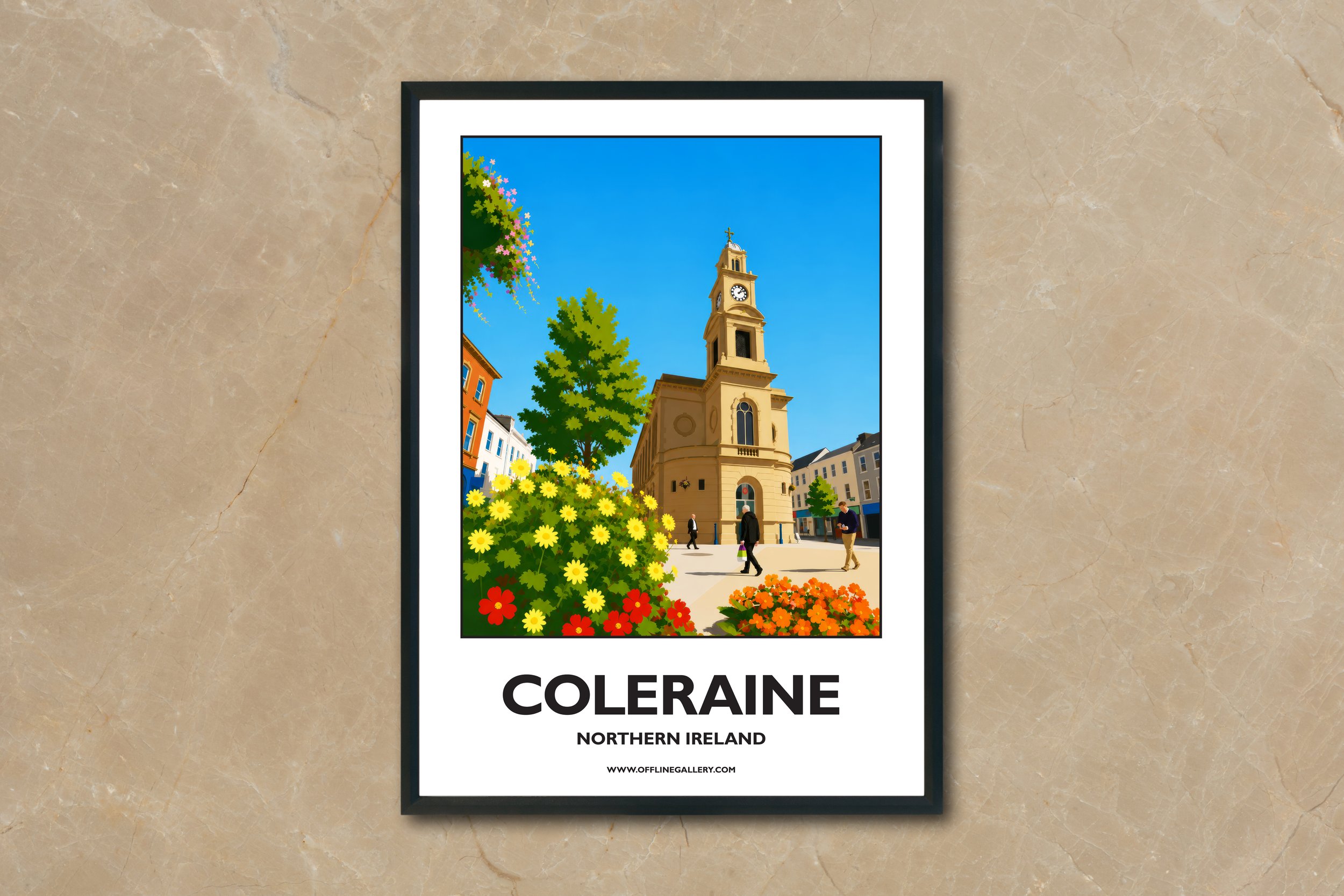 A4.2 - Stunning poster of Coleraine for sale, perfect for art lovers and collectors. Ideal for home or office, this artwork brings a touch of Northern Ireland's natural charm to any setting.