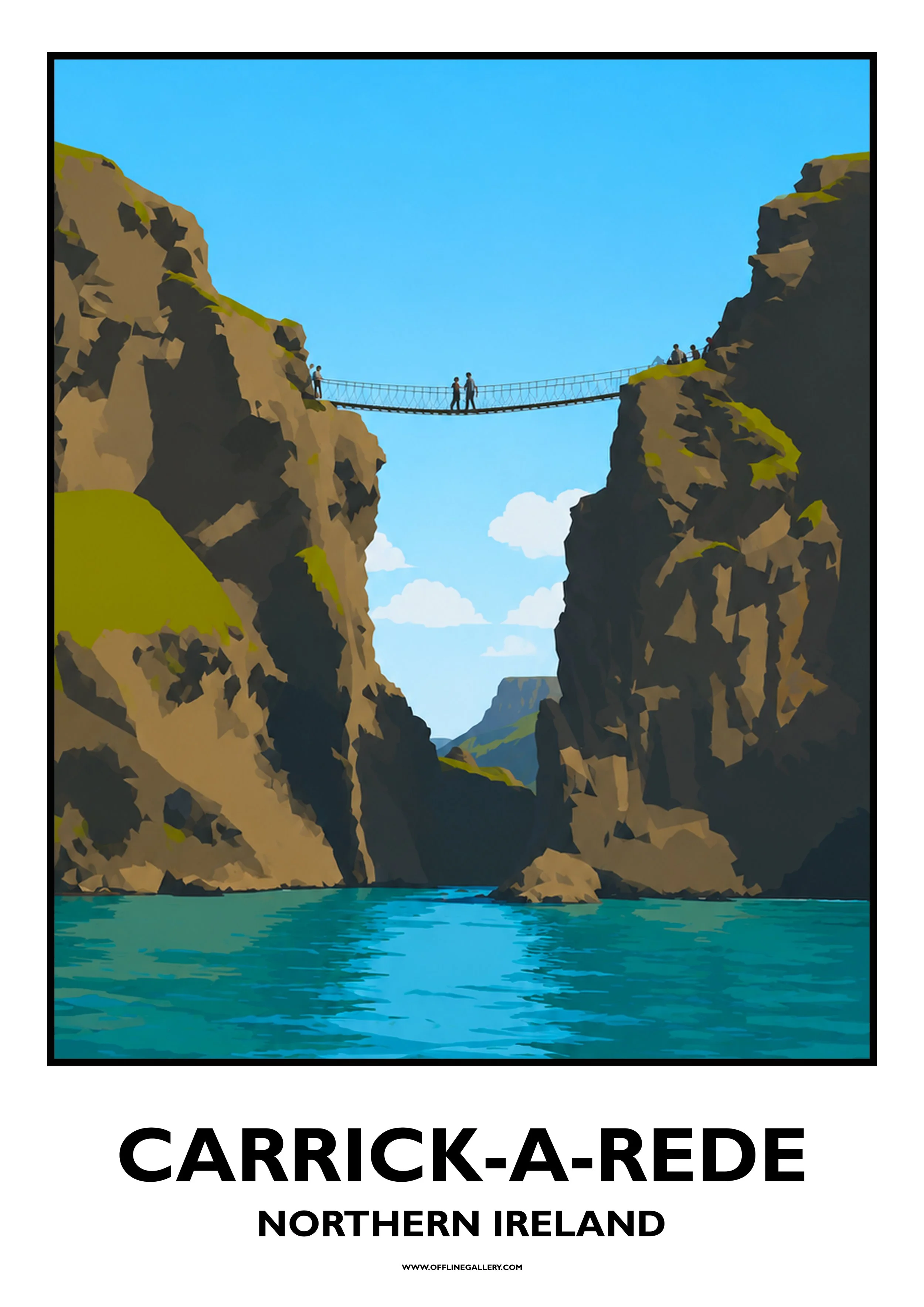  Carrick-a-Rede - 1 - Offline Travel Poster  Prints from: £15.00 