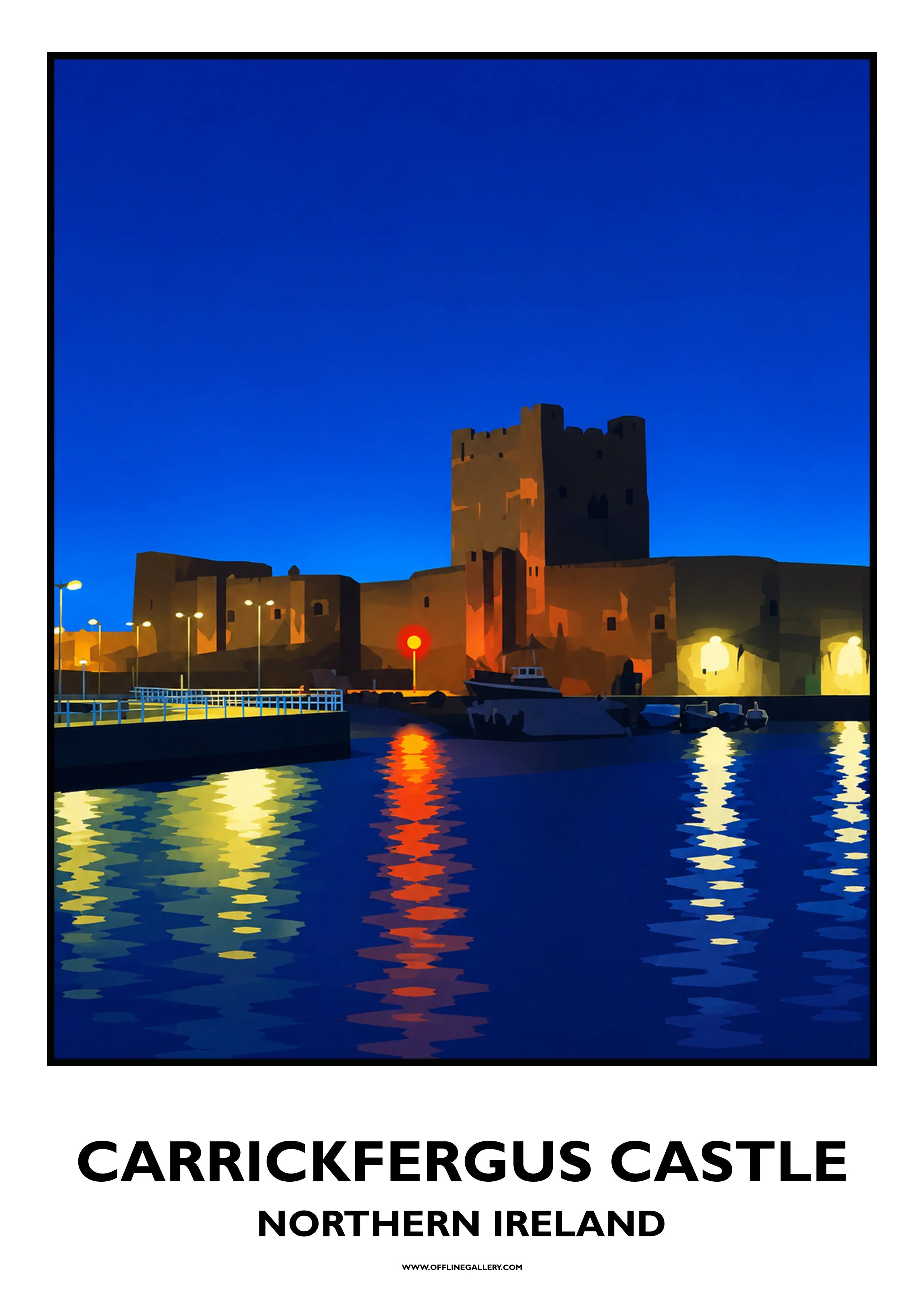  Carrickfergus Castle - 2 - Offline Travel Poster  Prints from: £15.00 