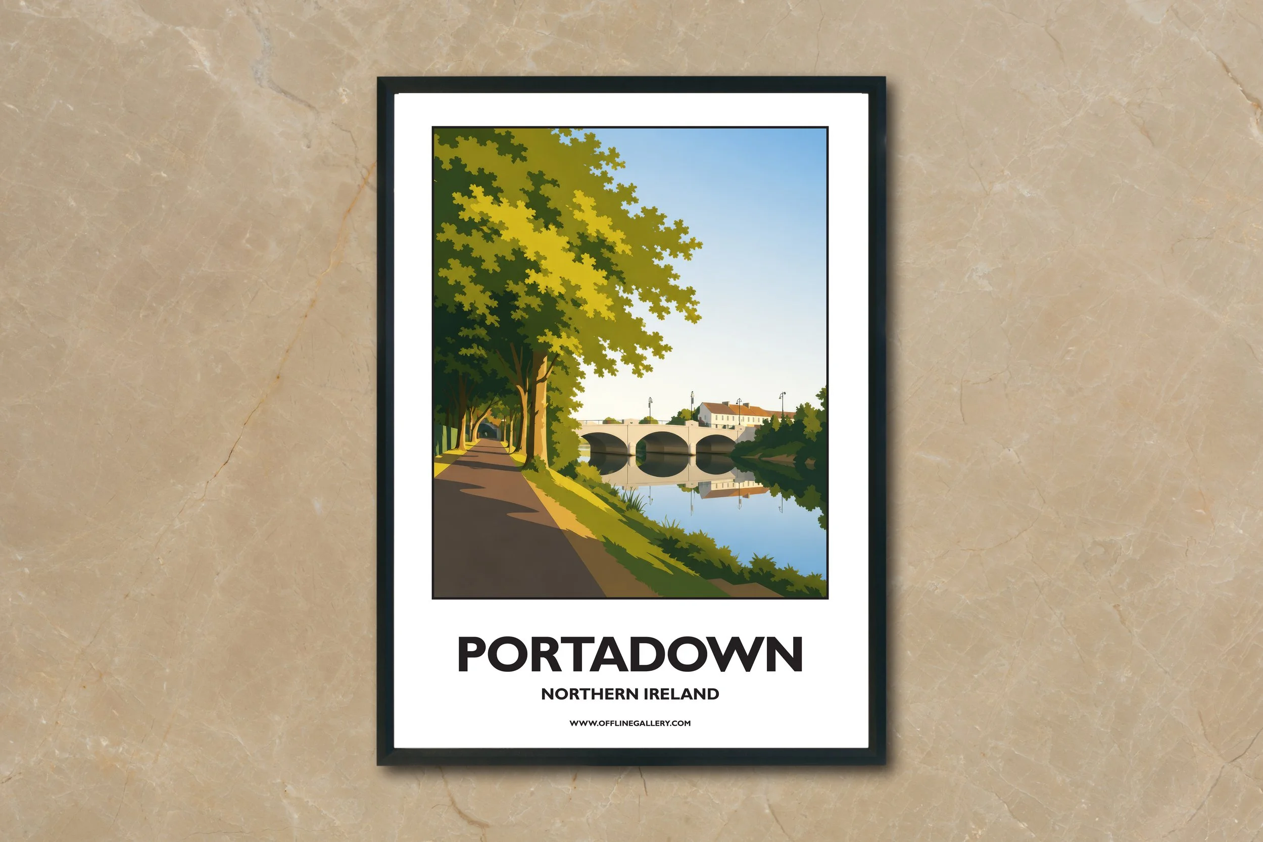 A4.2 - Stunning poster of Portadown for sale, perfect for art lovers and collectors. Ideal for home or office, this artwork brings a touch of Northern Ireland's natural charm to any setting.