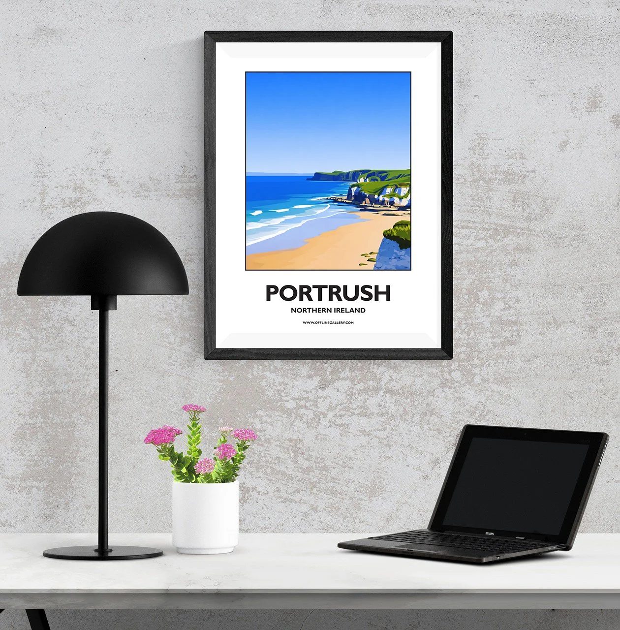 A3.1 - Stunning poster of the Portrush beach for sale, perfect for art lovers and collectors. Ideal for home or office, this artwork brings a touch of Northern Ireland's natural charm to any setting.
