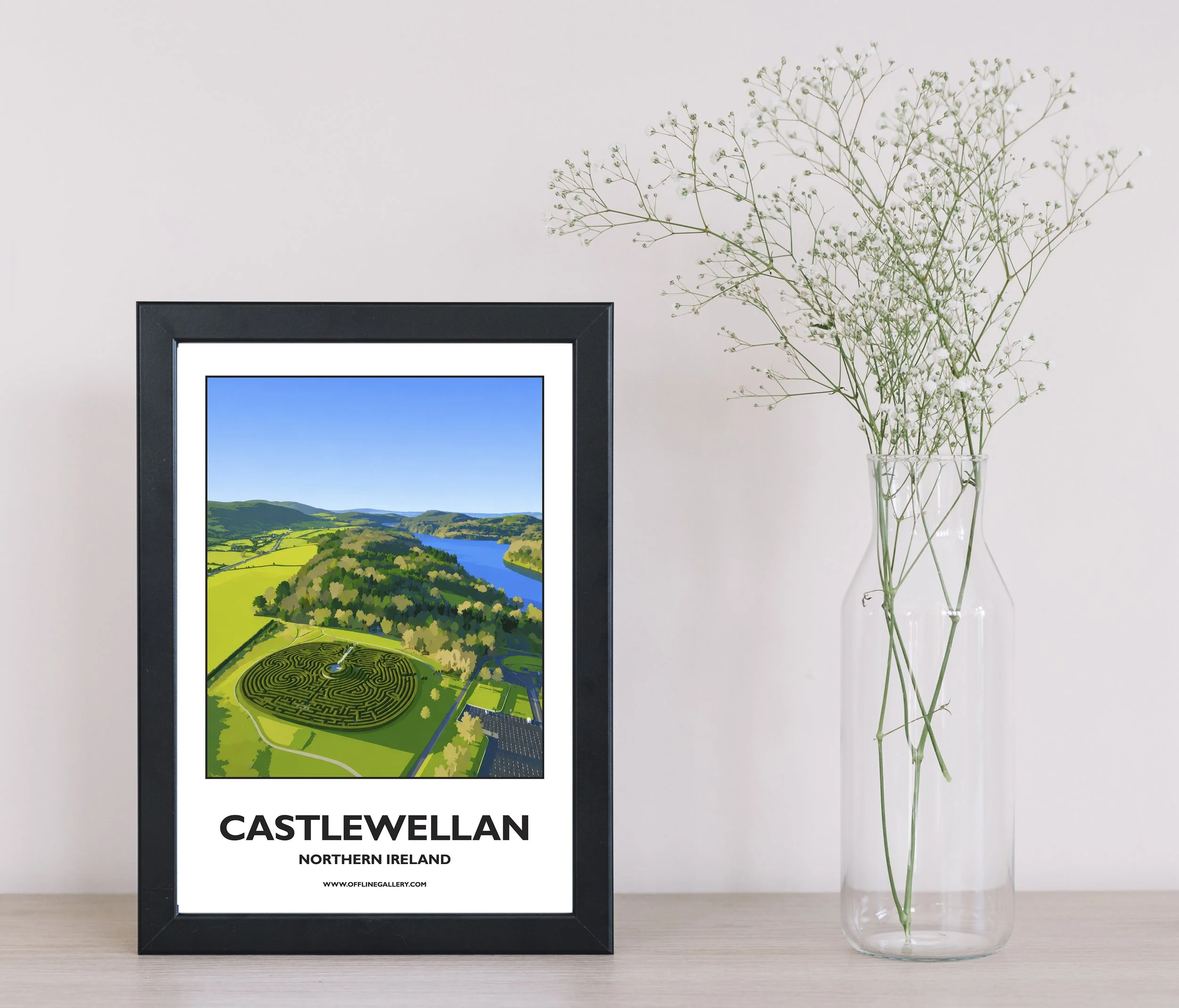 A4.1 - Stunning poster of Castlewellan for sale, perfect for art lovers and collectors. Ideal for home or office, this artwork brings a touch of Northern Ireland's natural charm to any setting.