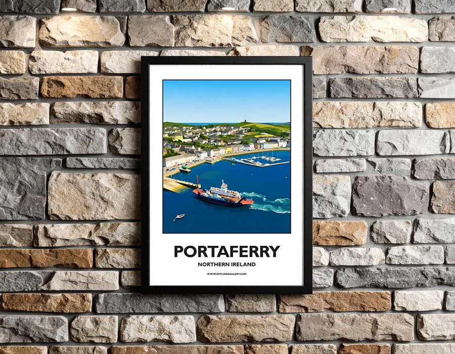 A3.2 - Stunning poster of Portaferry for sale, perfect for art lovers and collectors. Ideal for home or office, this artwork brings a touch of Northern Ireland's natural charm to any setting.