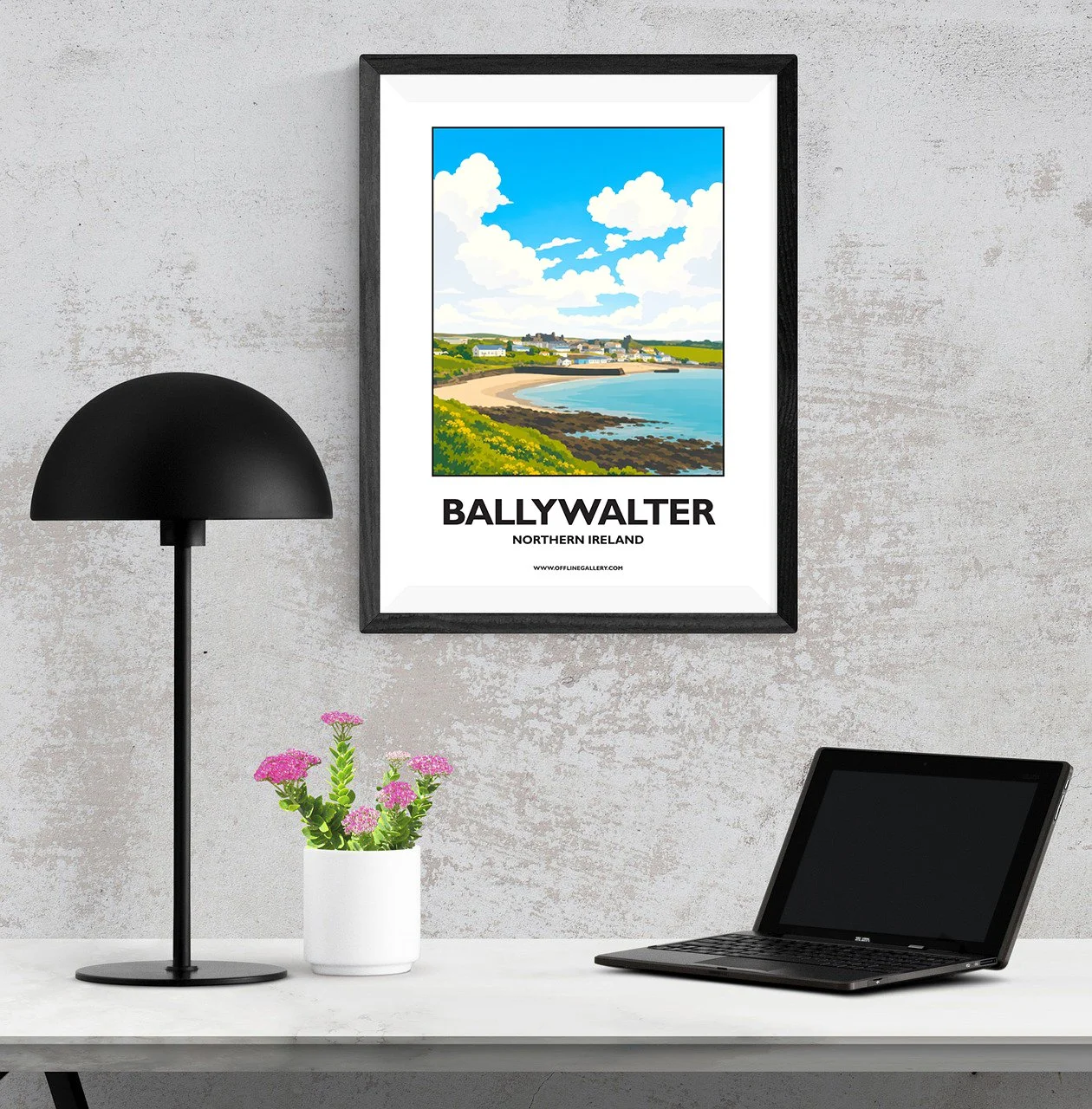 A3.1 - Stunning poster of Ballywalter for sale, perfect for art lovers and collectors. Ideal for home or office, this artwork brings a touch of Northern Ireland's natural beauty to any setting.