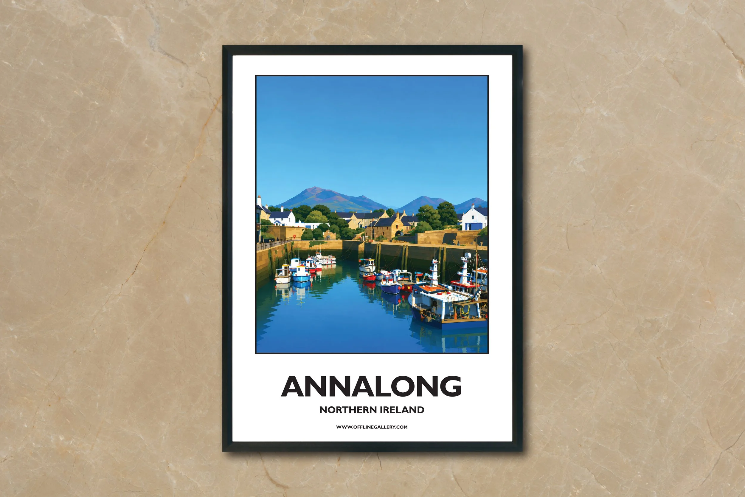 A4.2 - Stunning poster of Annalong for sale, perfect for art lovers and collectors. Ideal for home or office, this artwork brings a touch of Northern Ireland's natural charm to any setting.
