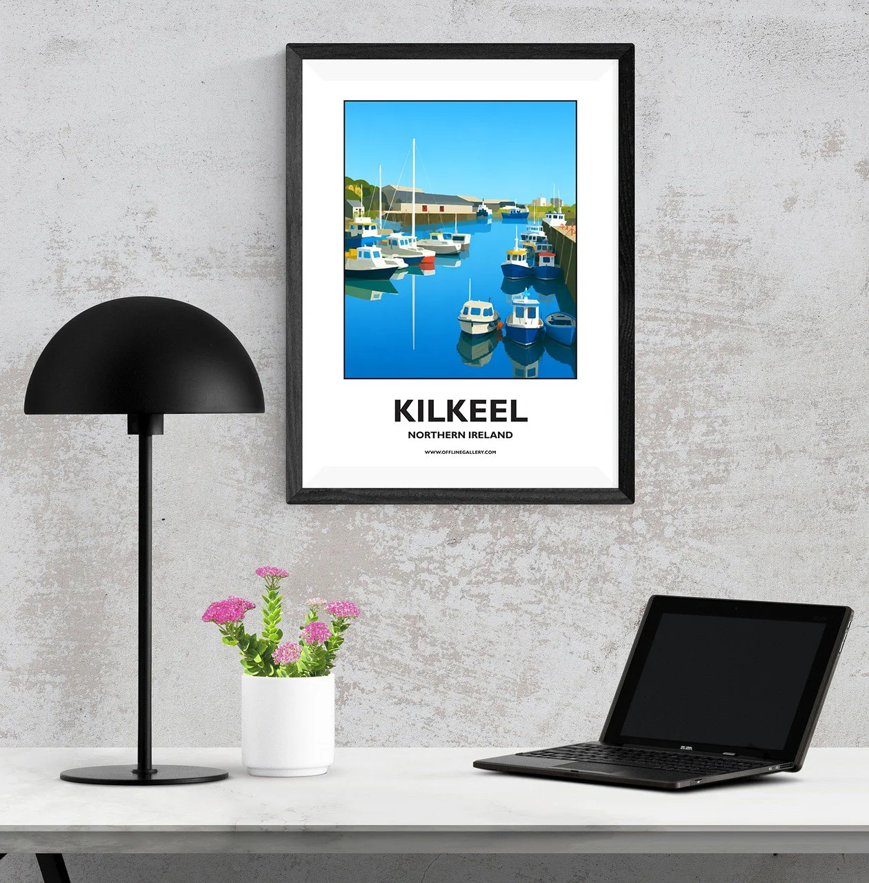 A3.1 - Stunning poster of Kilkeel for sale, perfect for art lovers and collectors. Ideal for home or office, this artwork brings a touch of Northern Ireland's natural charm to any setting.