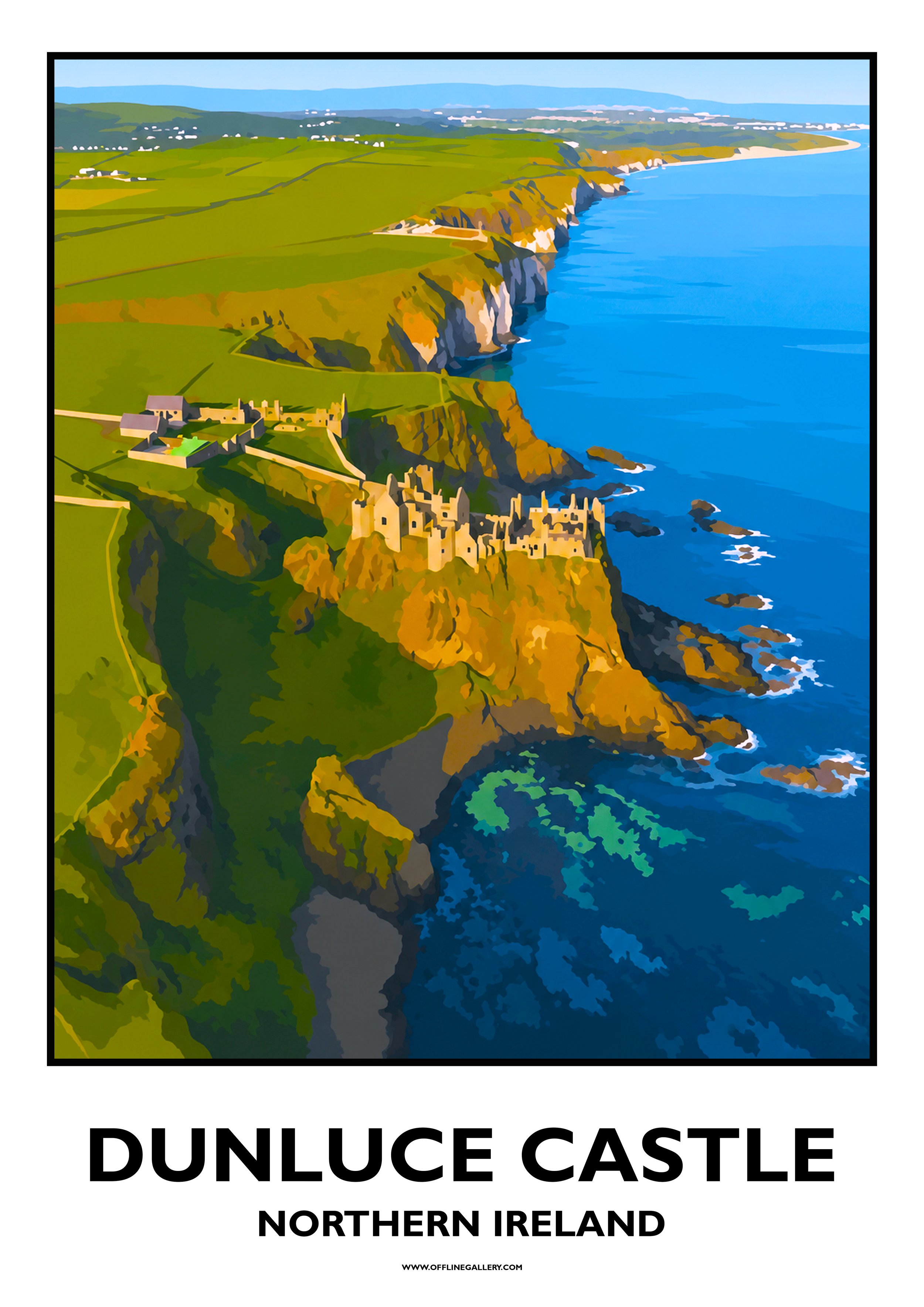  Dunluce Castle - 1 - Offline Travel Poster  Prints from: £15.00 