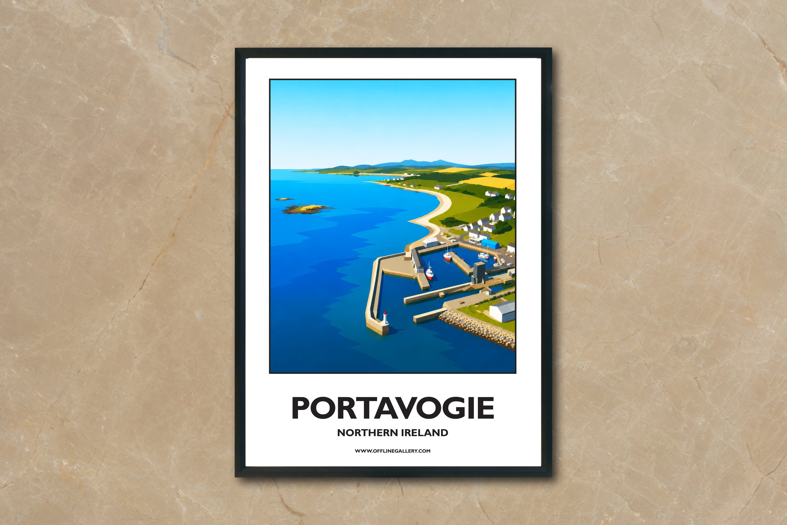 A4.2 - Stunning poster of Portavogie for sale, perfect for art lovers and collectors. Ideal for home or office, this artwork brings a touch of Northern Ireland's natural charm to any setting.